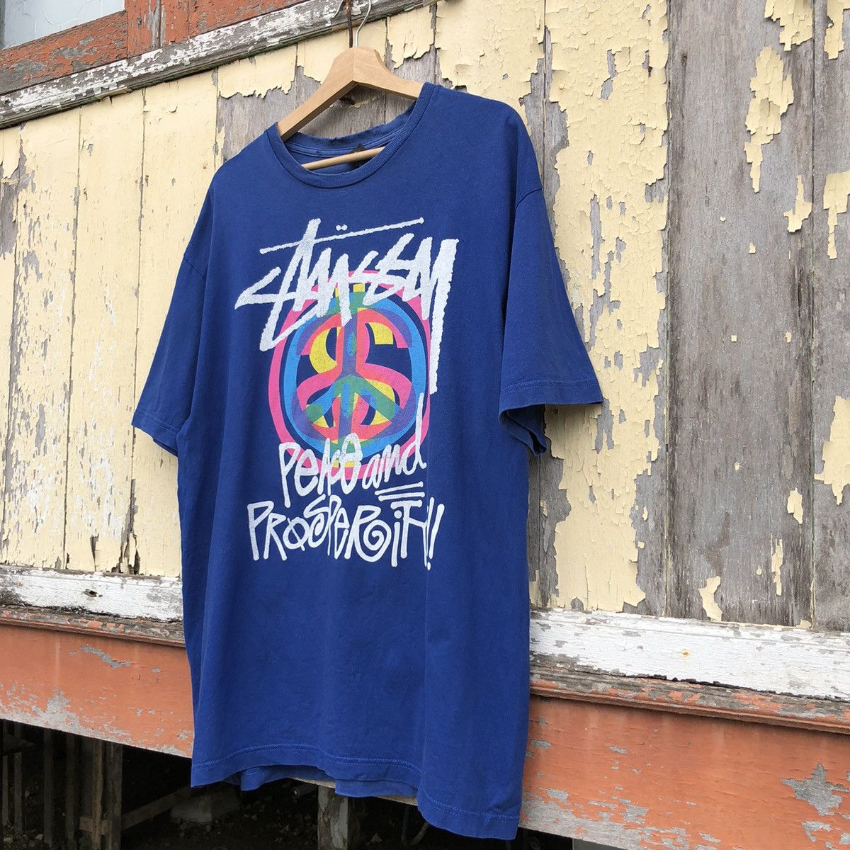 Stussy 🔥Distressed🔥 Vintage y2k Stussy Peace And Prosperity Tee Size US XL / EU 56 / 4 - 5 Thumbnail