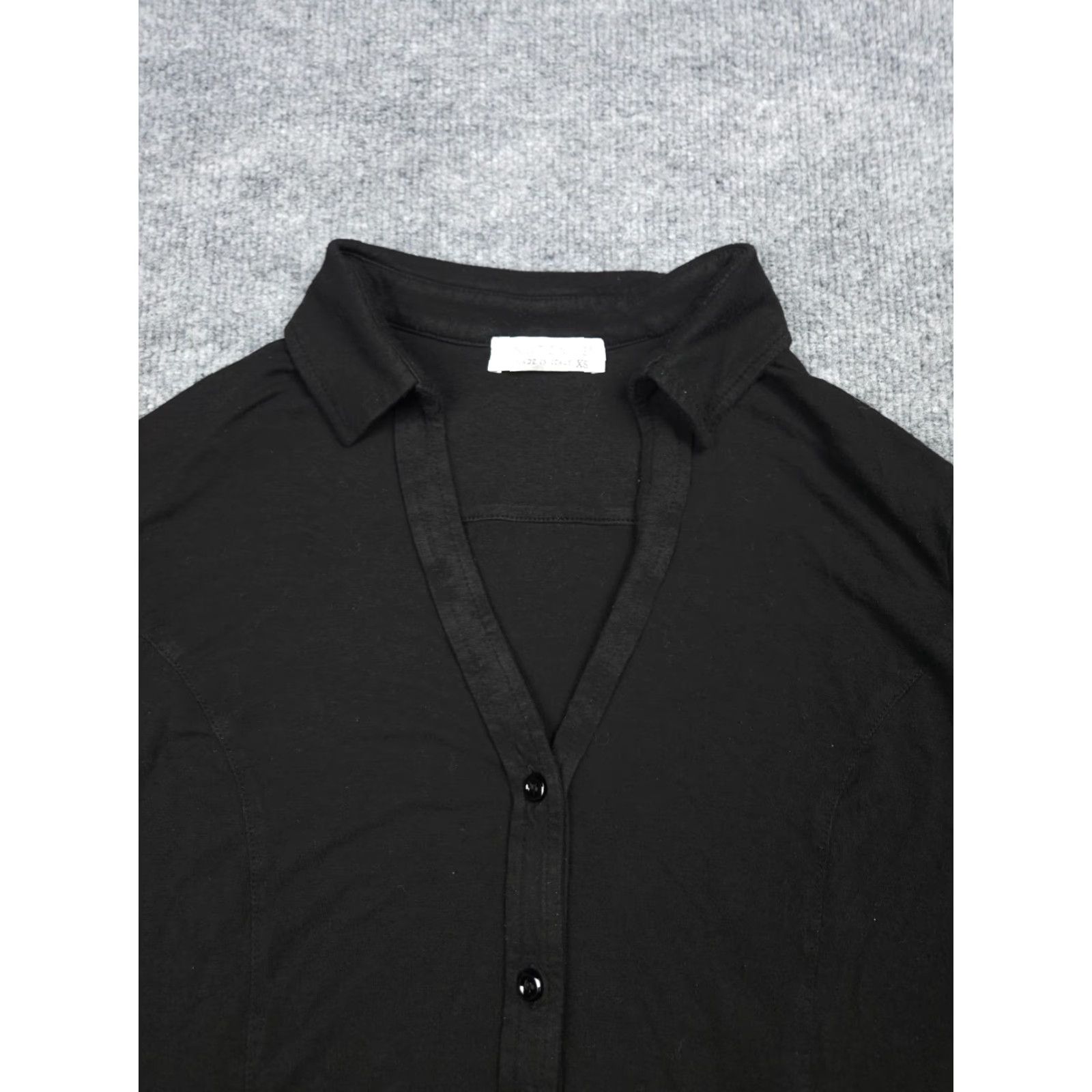 ANATOMICA Anatomie Shirt Top Womens XS Black Button-Down Made in Italy Size XS / US 0-2 / IT 36-38 - 2 Thumbnail