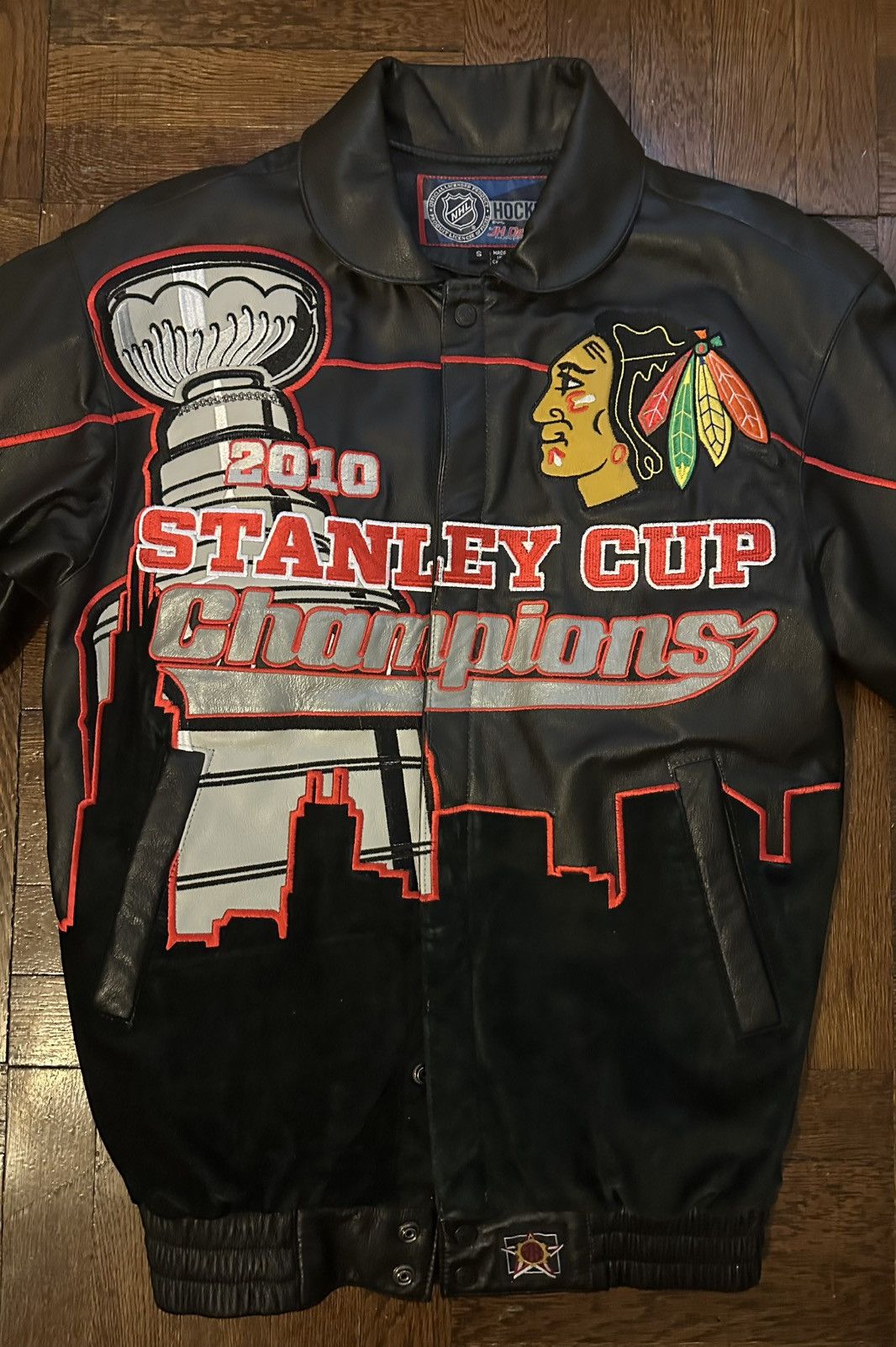 Jeff Hamilton LASTDROP Vtg Jeff Hamilton Chicago Blackhawks Leather Jacket Size US S / EU 44-46 / 1 - 3 Thumbnail