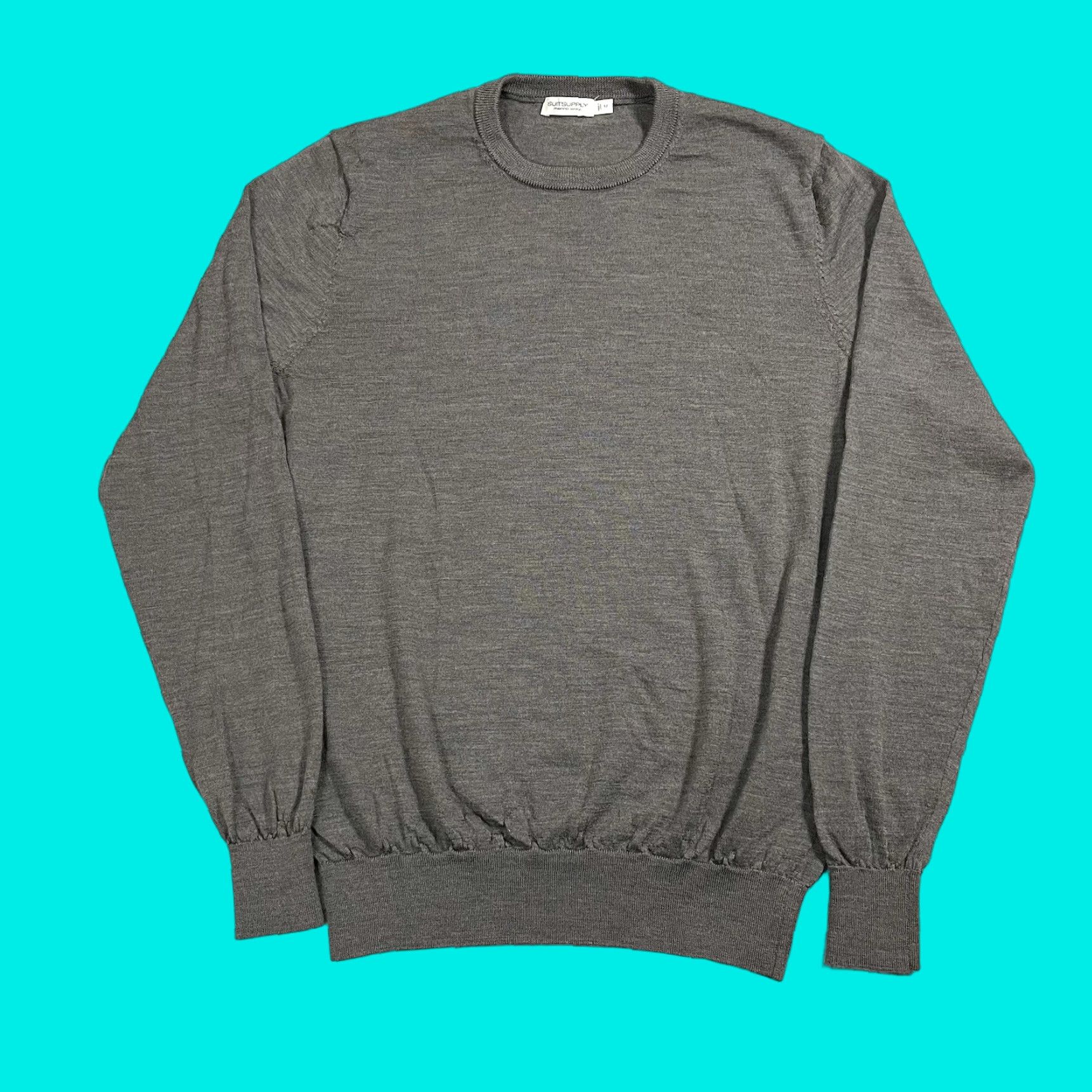 Suitsupply Suitsupply Sweater Mens M Gray Merino Wool Long Sleeve Crewneck Stretch Size US M / EU 48-50 / 2 - 1 Thumbnail