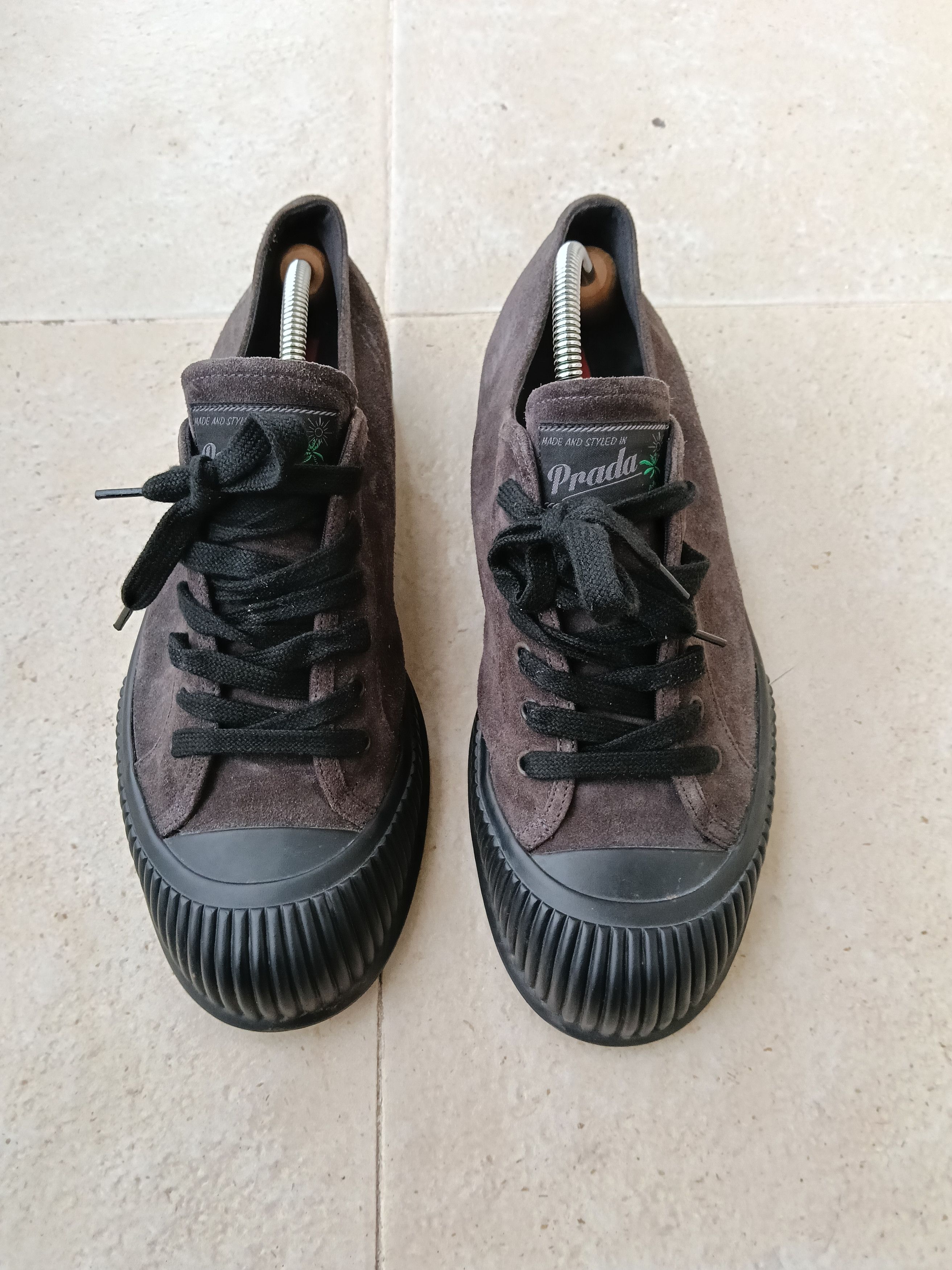 Luxury × Prada × Vintage Prada vintage sneakers velcro leather