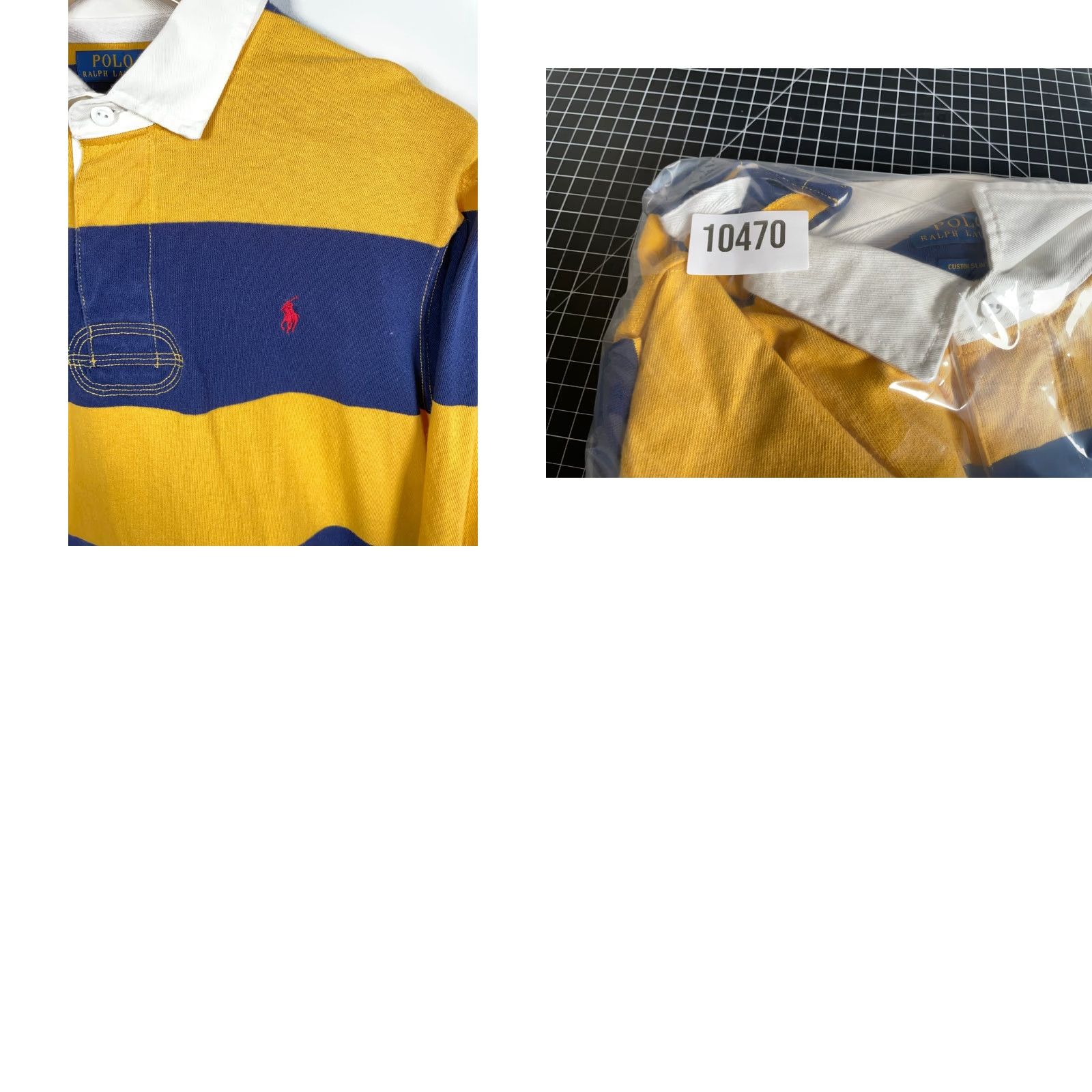 Polo Ralph Lauren Polo Ralph Lauren Rugby Shirt Men's 2XL Yellow Blue Stripe Custom Slim Fit Size US XXL / EU 58 / 5 - 9 Thumbnail