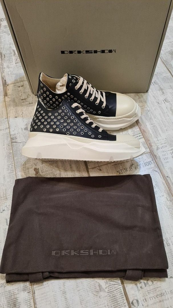 Rick Owens Drkshdw Rick Owens DRKSHDW Abstract Ramones Eyelet Low Top Sneakers Size US 7.5 / EU 40-41 - 3 Thumbnail