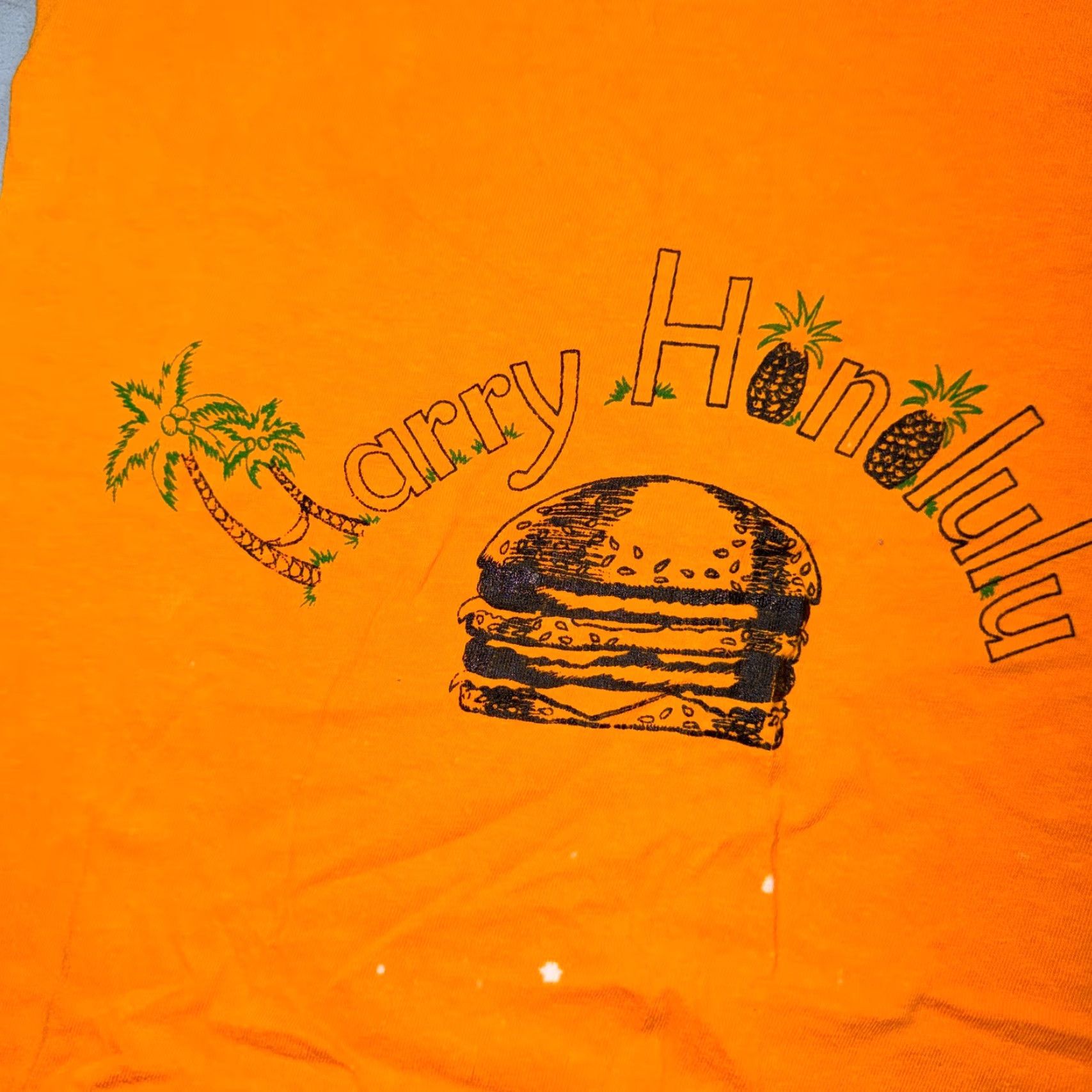 Vintage VINTAGE Healthknit T-Shirt 70s 80s 90s Harry Honolulu Hawaii Burger Graphic Solid Orange XL Mens Short Sleeve Crew Neck Size US XL / EU 56 / 4 - 2 Thumbnail