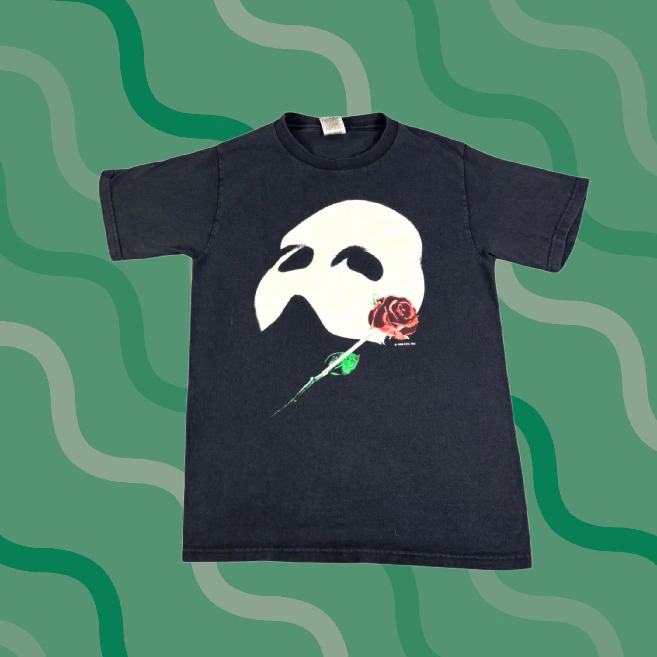 Fruit Of The Loom VINTAGE Phantom of the Opera T-Shirt Fruit of the Loom Black Small Unisex 1980s Graphic Tee Short Sleeve 100% Cotton Mens Womens Boys Girls Size US S / EU 44-46 / 1 - 1 Thumbnail