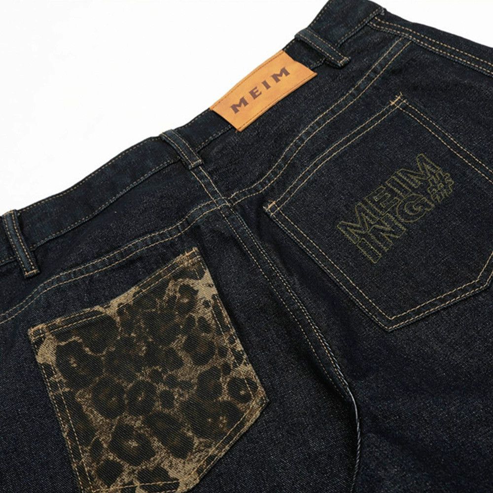 Vintage Men's leopard print patchwork pocket scimitar jeans y2k Size US 32 / EU 48 - 4 Thumbnail