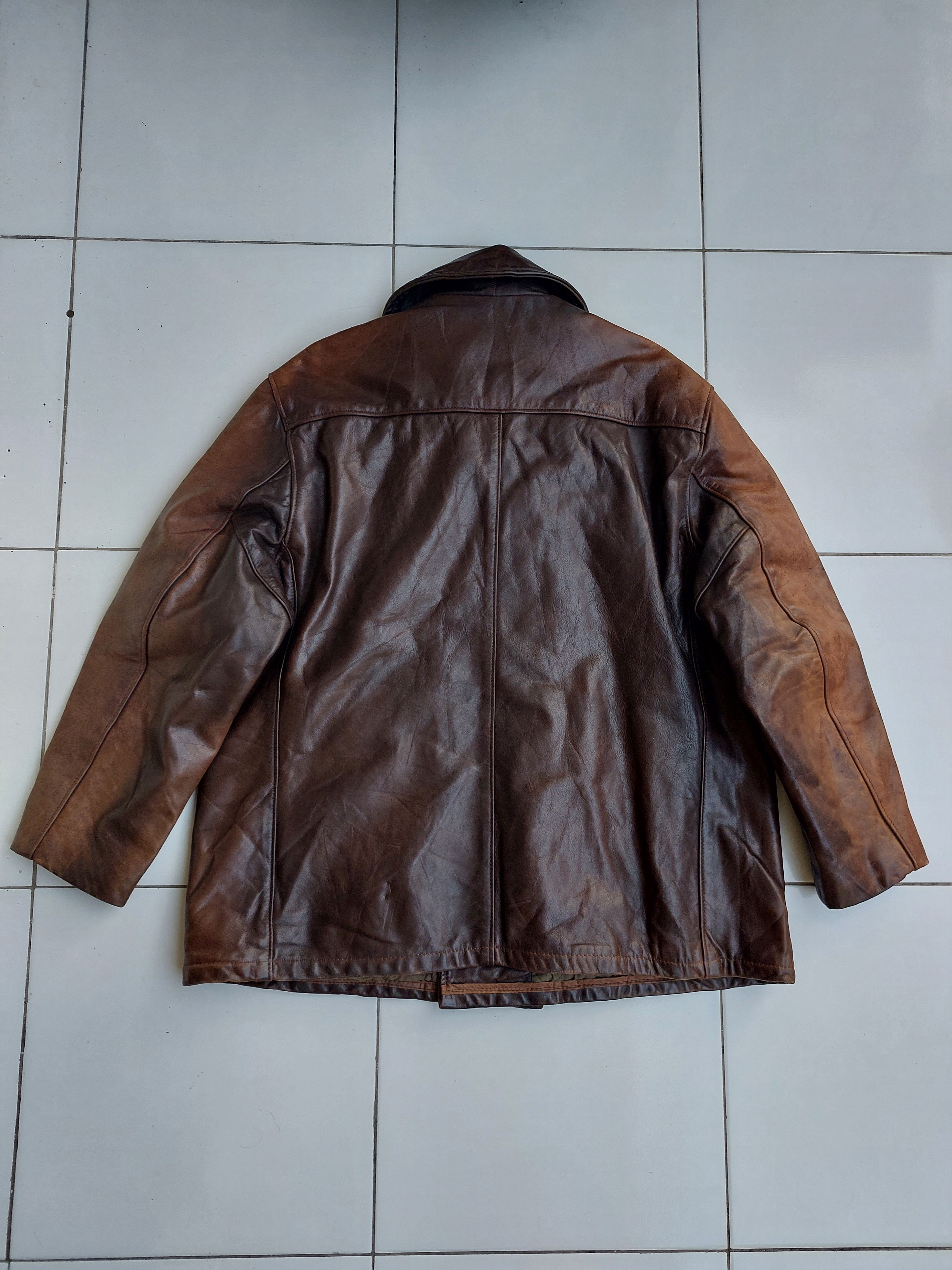 Schott SCHOTT 740N PEA COAT VINTAGE LEATHER JACKET Size US XL / EU 56 / 4 - 13 Thumbnail