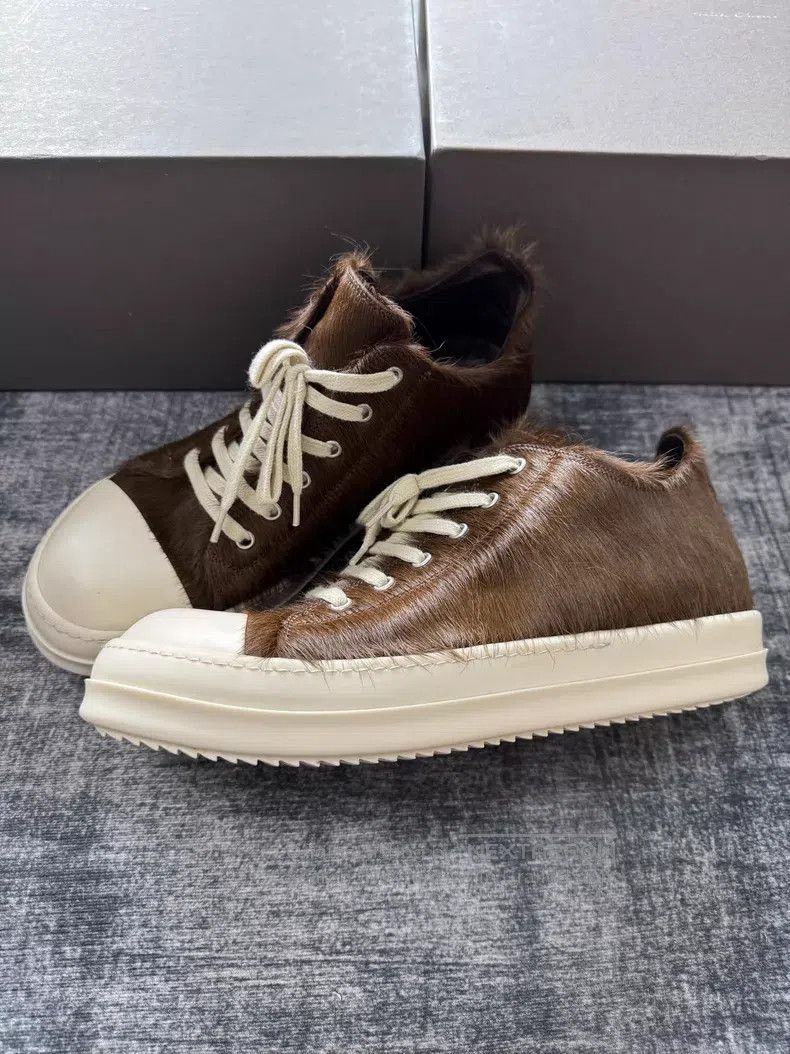Rick Owens RICK OWENS Mainline Brown Horsehair Low-Top Chuck Taylors Size US 9 / EU 42 - 1 Thumbnail