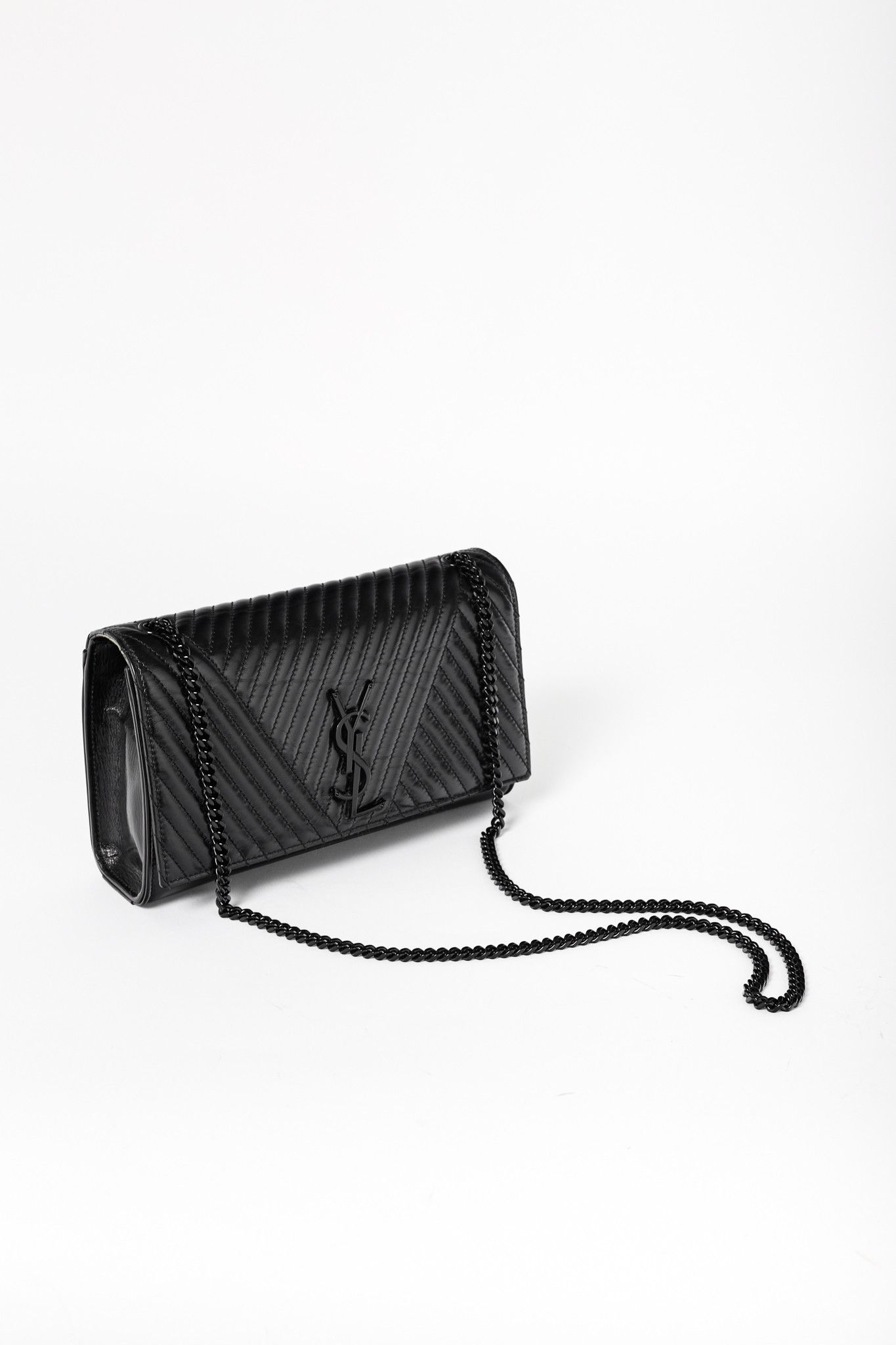Saint Laurent Paris Saint Laurent Kate Medium Black Matelassé Leather Crossbody Size ONE SIZE - 6 Thumbnail