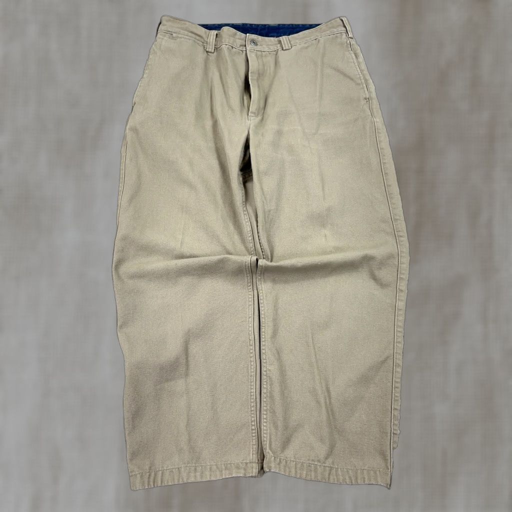 Vintage Duluth Cargo Pants Men 36x30 Tan Canvas Pant Casual Workwear Baggy Relaxed Straight Front Beltless EU-Style? Size US 36 / EU 52 - 1 Thumbnail