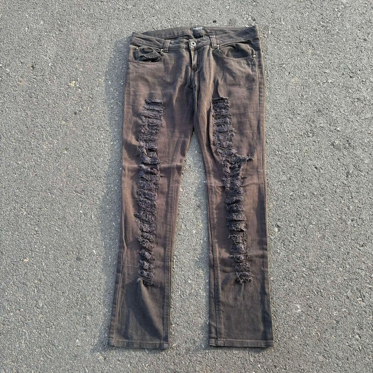 Japanese Brand CHIP CLIP Street Distressed Slim Jeans Size US 32 / EU 48 - 1 Thumbnail