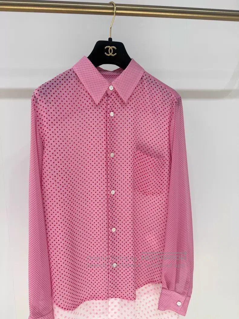 Comme des Garcons Comme Des Garcons Pink Polka Dot Fake Two-Piece Shirt Size M / US 6-8 / IT 42-44 - 3 Thumbnail