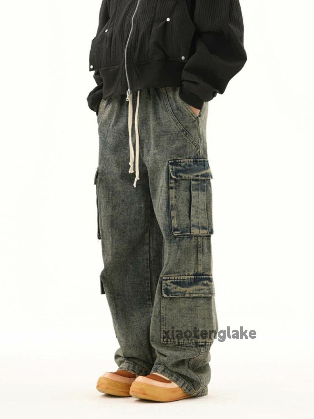 Jean × Vintage washed faded utility skate hiphop loose cargo jeans Size US 34 / EU 50 - 2 Thumbnail