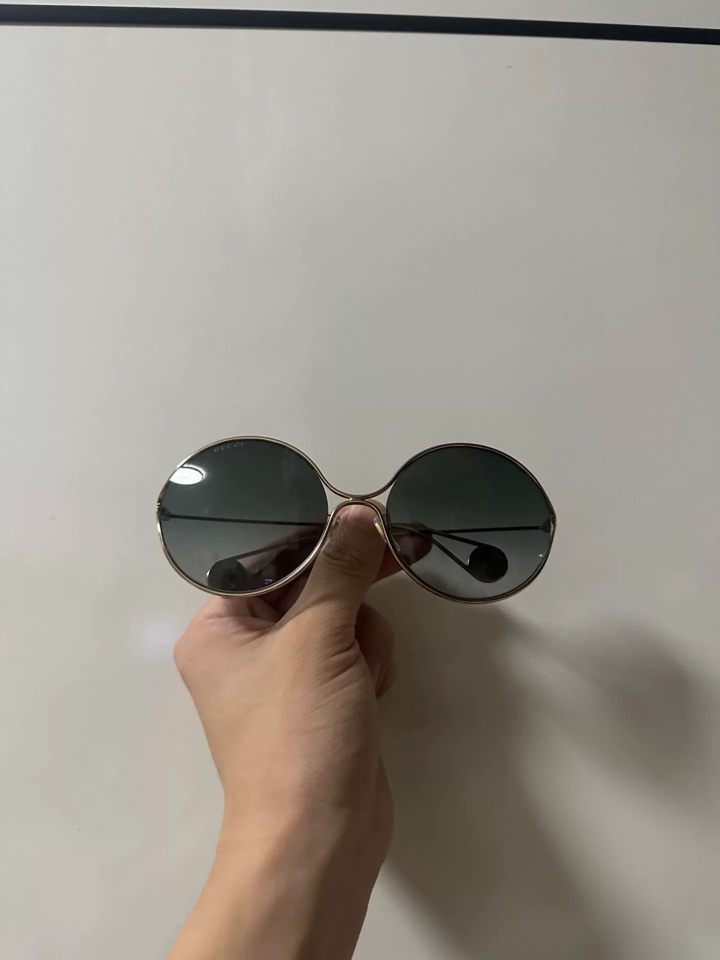 Gucci Gold Round Pearl Sunglasses