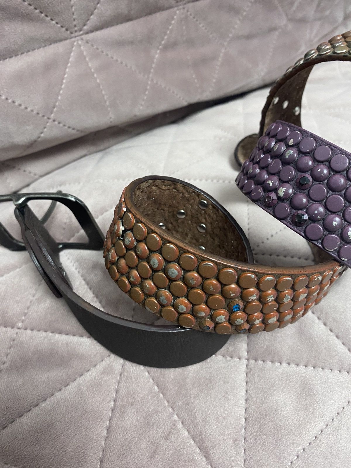 Japanese Brand × Vintage Belt vintage japanese distressed rhinestones simon style Size ONE SIZE - 2 Thumbnail