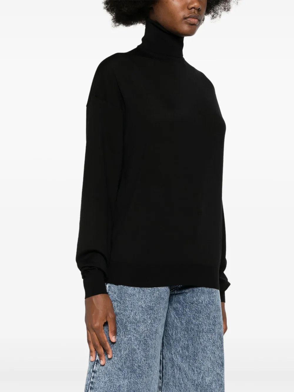 Saint Laurent Paris o1y0126 Turtleneck Sweater in Black Size M / US 6-8 / IT 42-44 - 2 Thumbnail