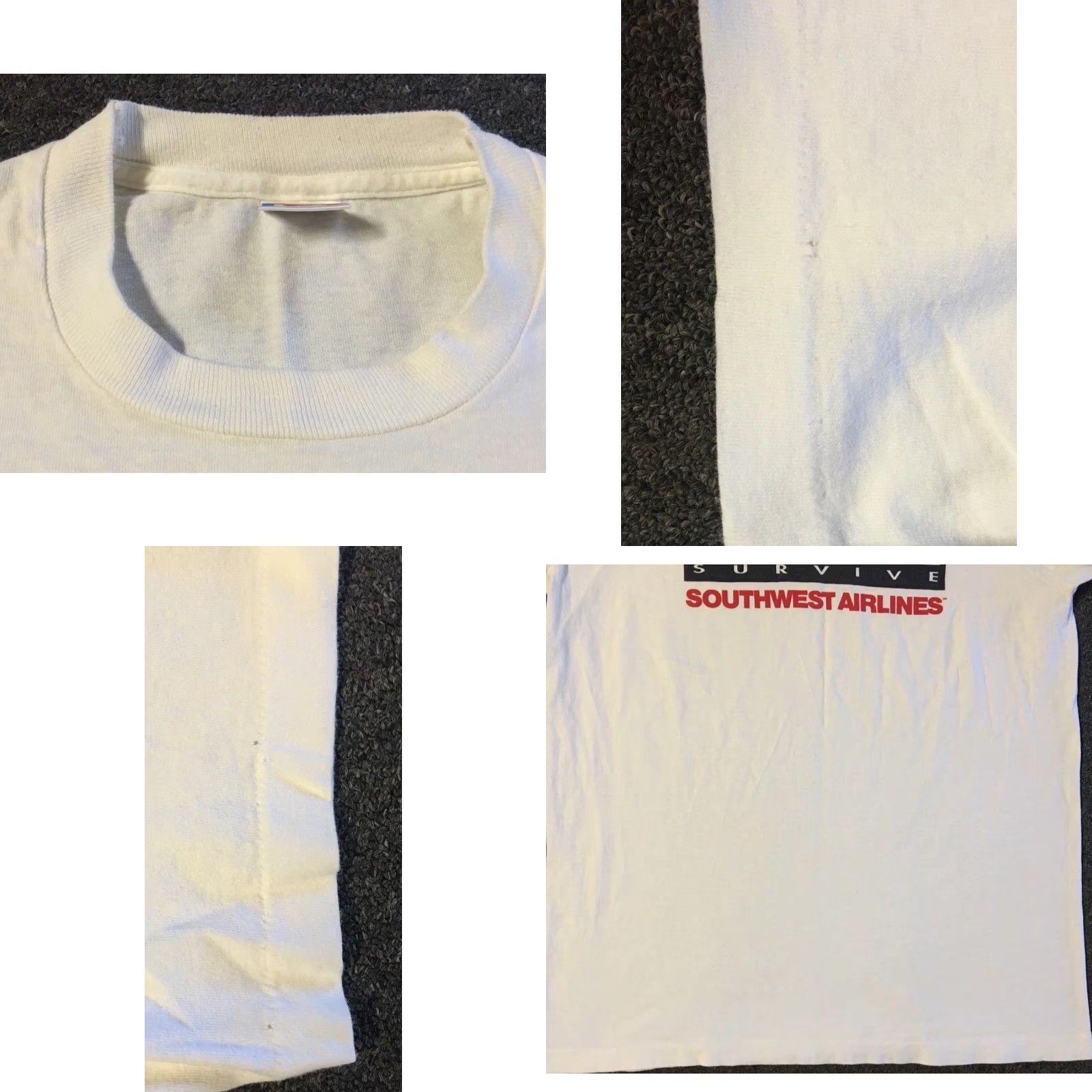 Vintage VINTAGE Southwest Airlines Only The Strong Survive Faded Shirt XL White Graphic Tee Mens 90s JuMbo Size US XL / EU 56 / 4 - 9 Thumbnail