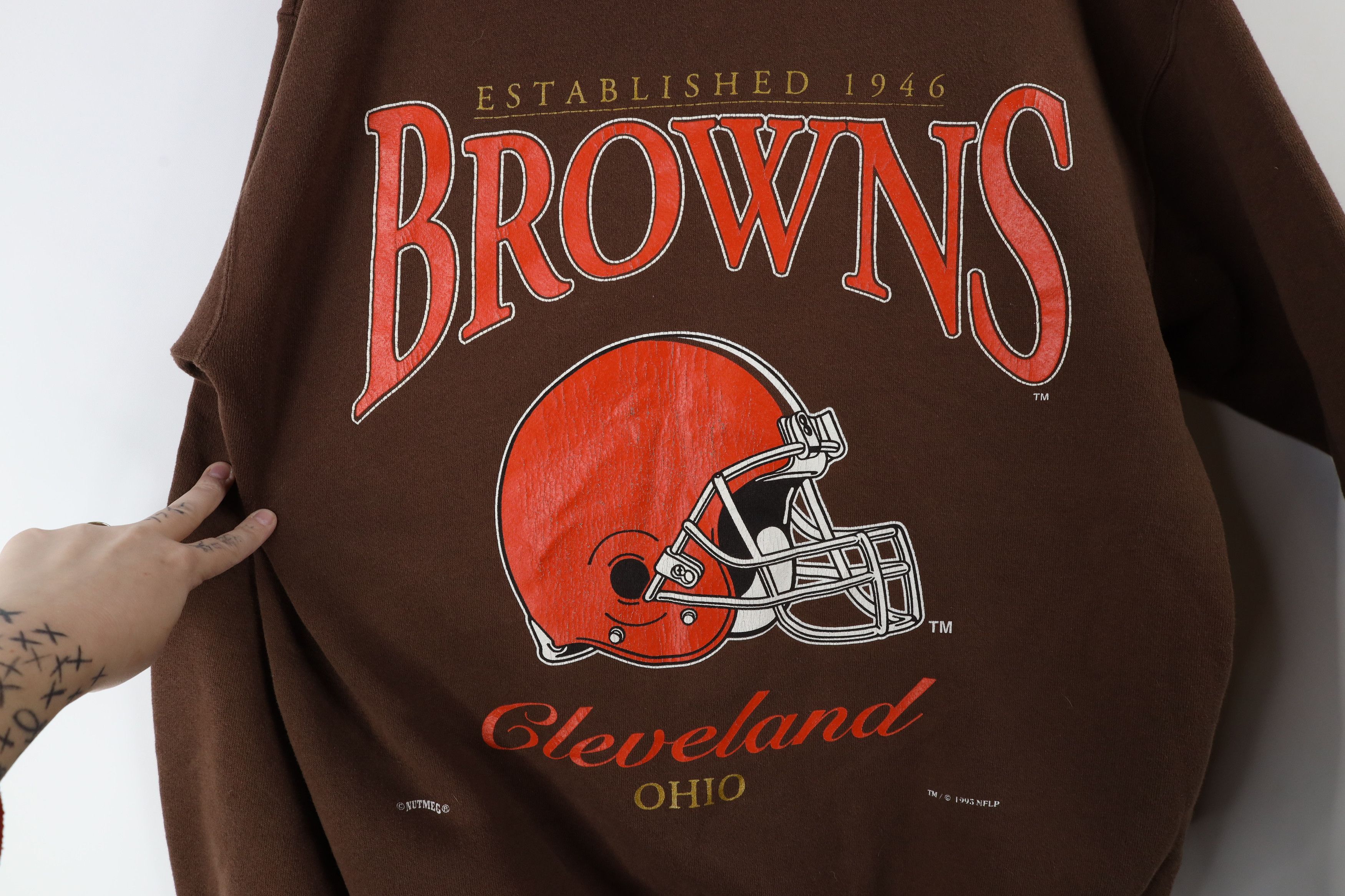 Vintage Vintage 90s Spell Cleveland Browns Football Sweatshirt USA Size US L / EU 52-54 / 3 - 4 Thumbnail