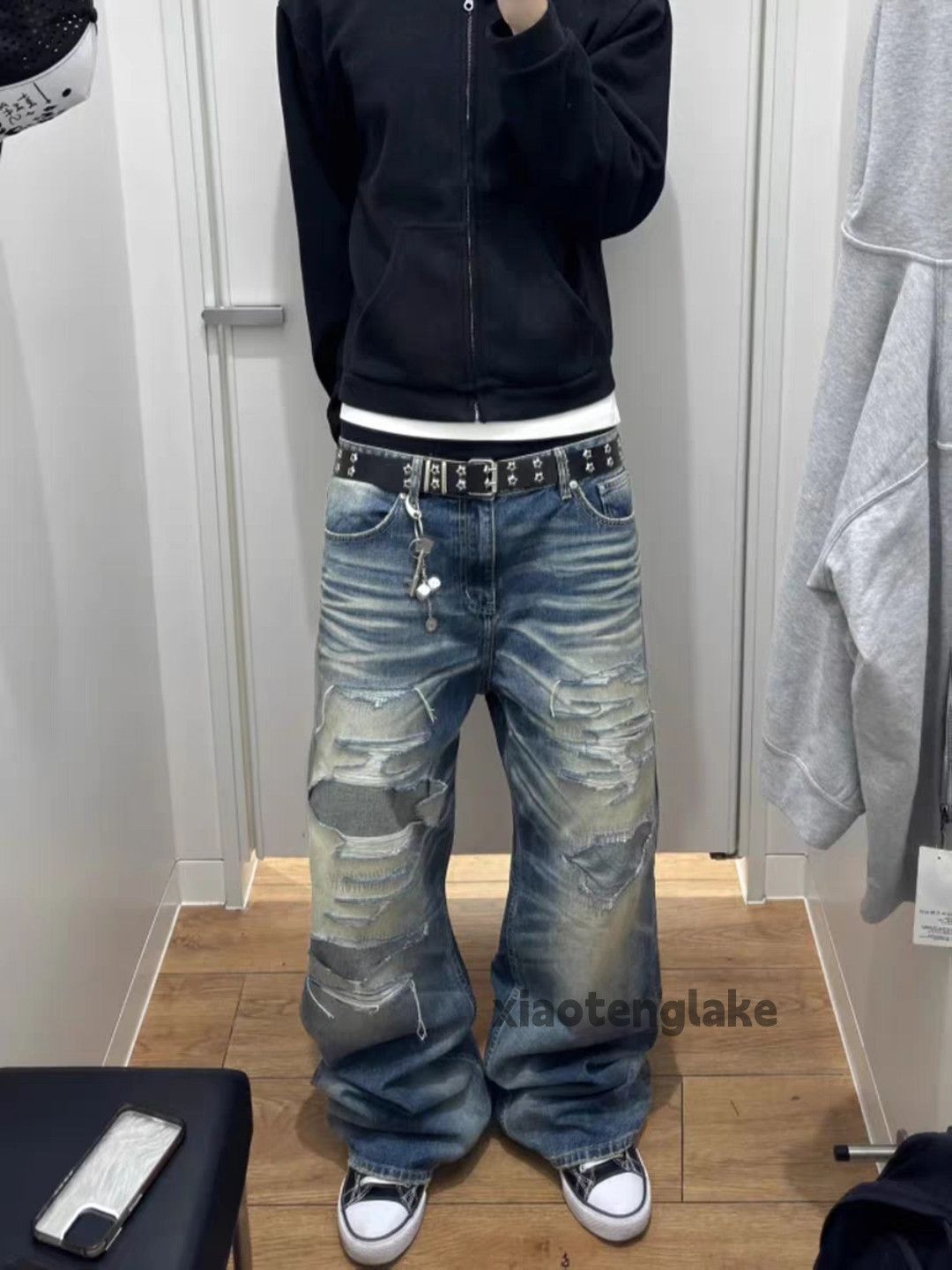 Jean Ltx vintage washed faded ripped damaged hiphop jeans Size US 34 / EU 50 - 9 Thumbnail