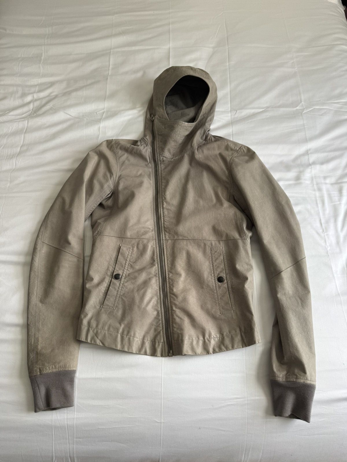 Rick Owens Very thin leather hooded jacket Size US S / EU 44-46 / 1 - 1 Thumbnail