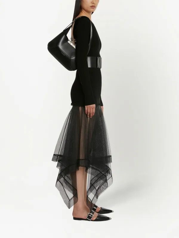 Alexander McQueen o1y0325 Midi Dress in Black Size M / US 6-8 / IT 42-44 - 5 Thumbnail