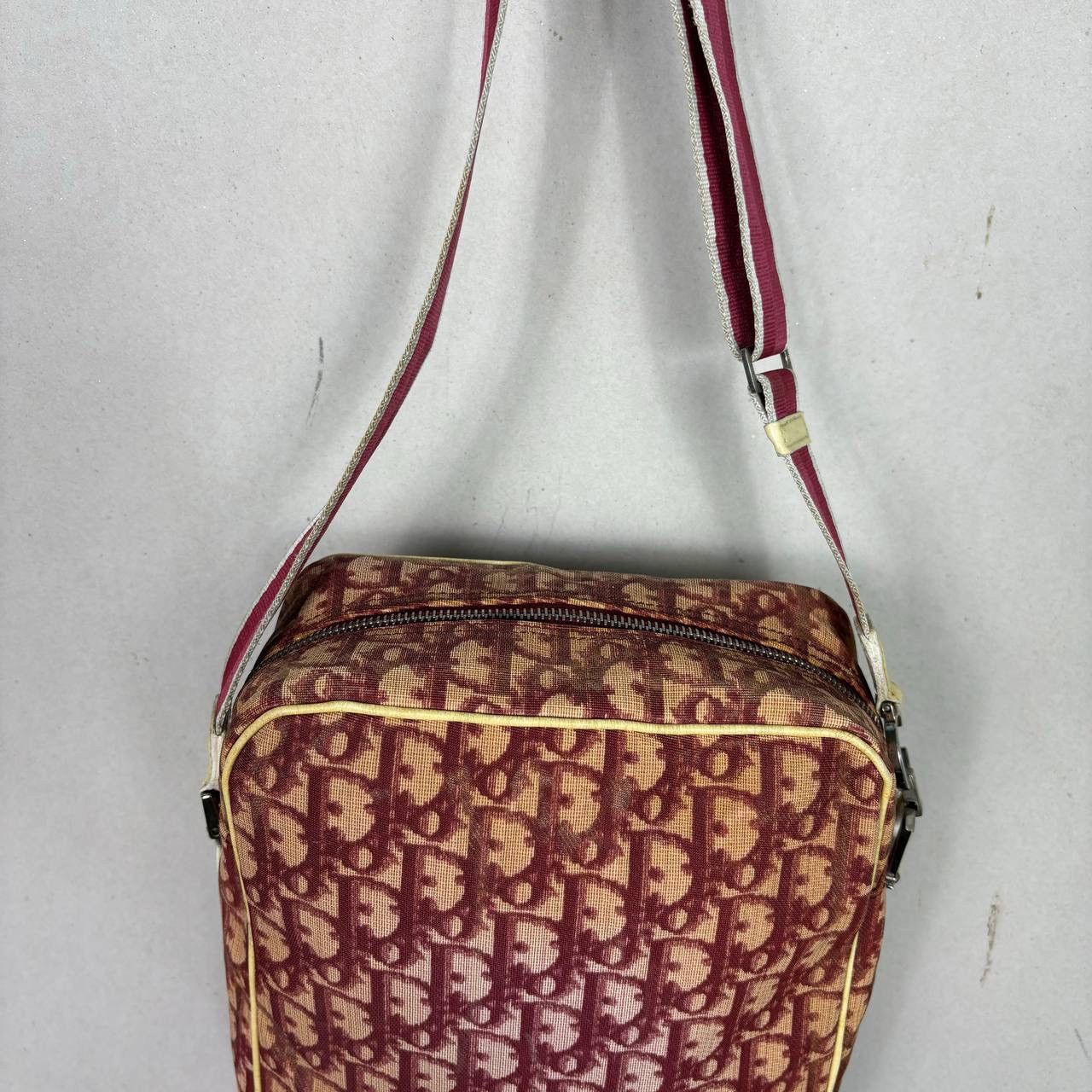 Dior Dior Vintage Trotter Messenger Bag No 2 Burgundy Galliano Size ONE SIZE - 11 Thumbnail