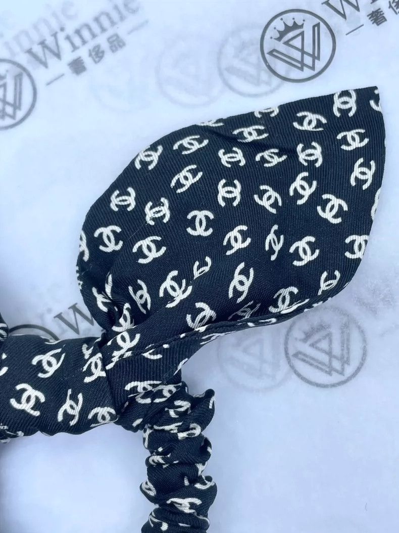 Chanel Chanel 23P black full logo bow hair ring 2504-Nextarrow Size ONE SIZE - 3 Thumbnail