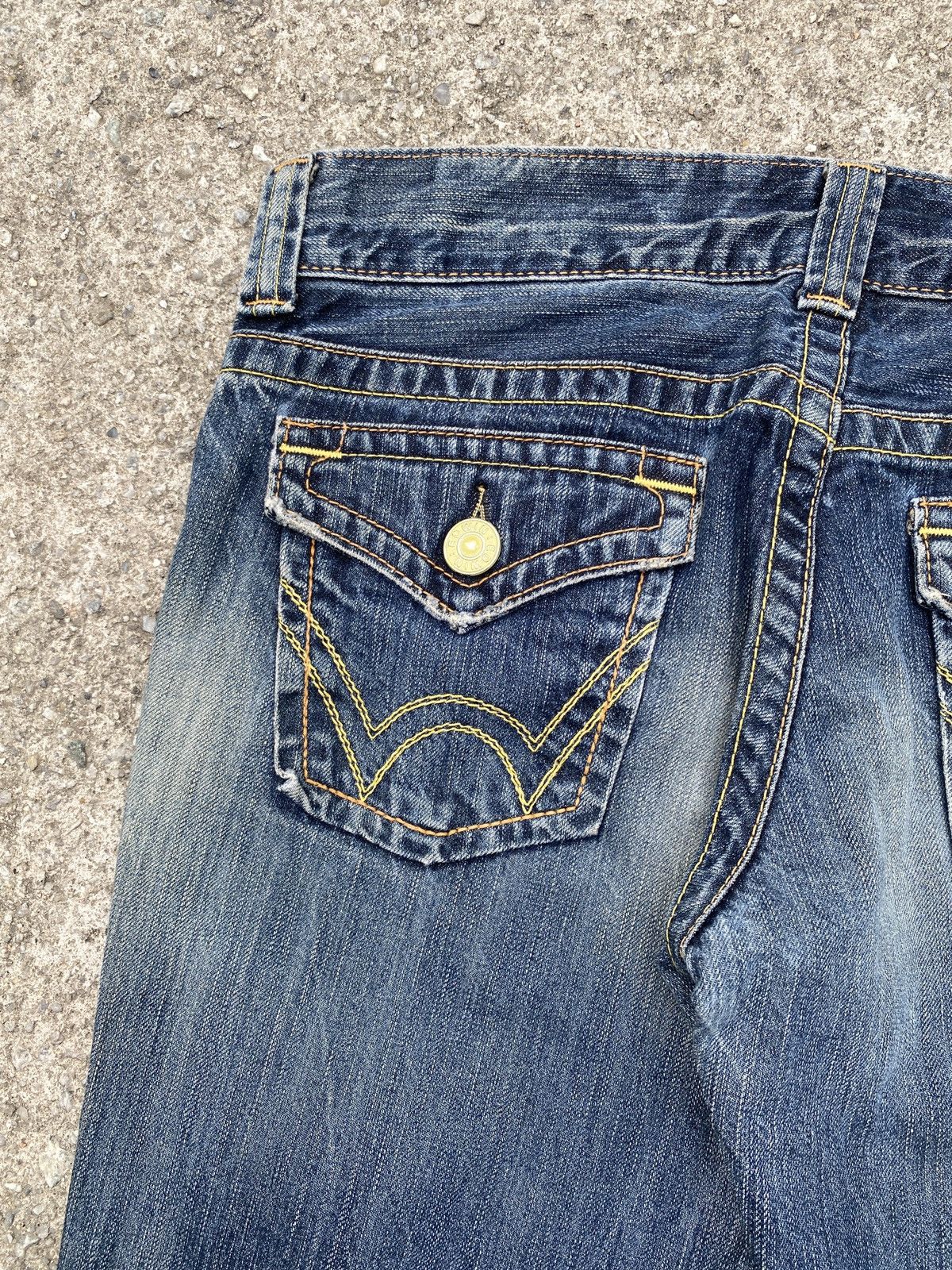 Edwin × Japanese Brand 1990s - Edwin 503 Claws Mark Design Flare Jeans Size US 32 / EU 48 - 12 Thumbnail