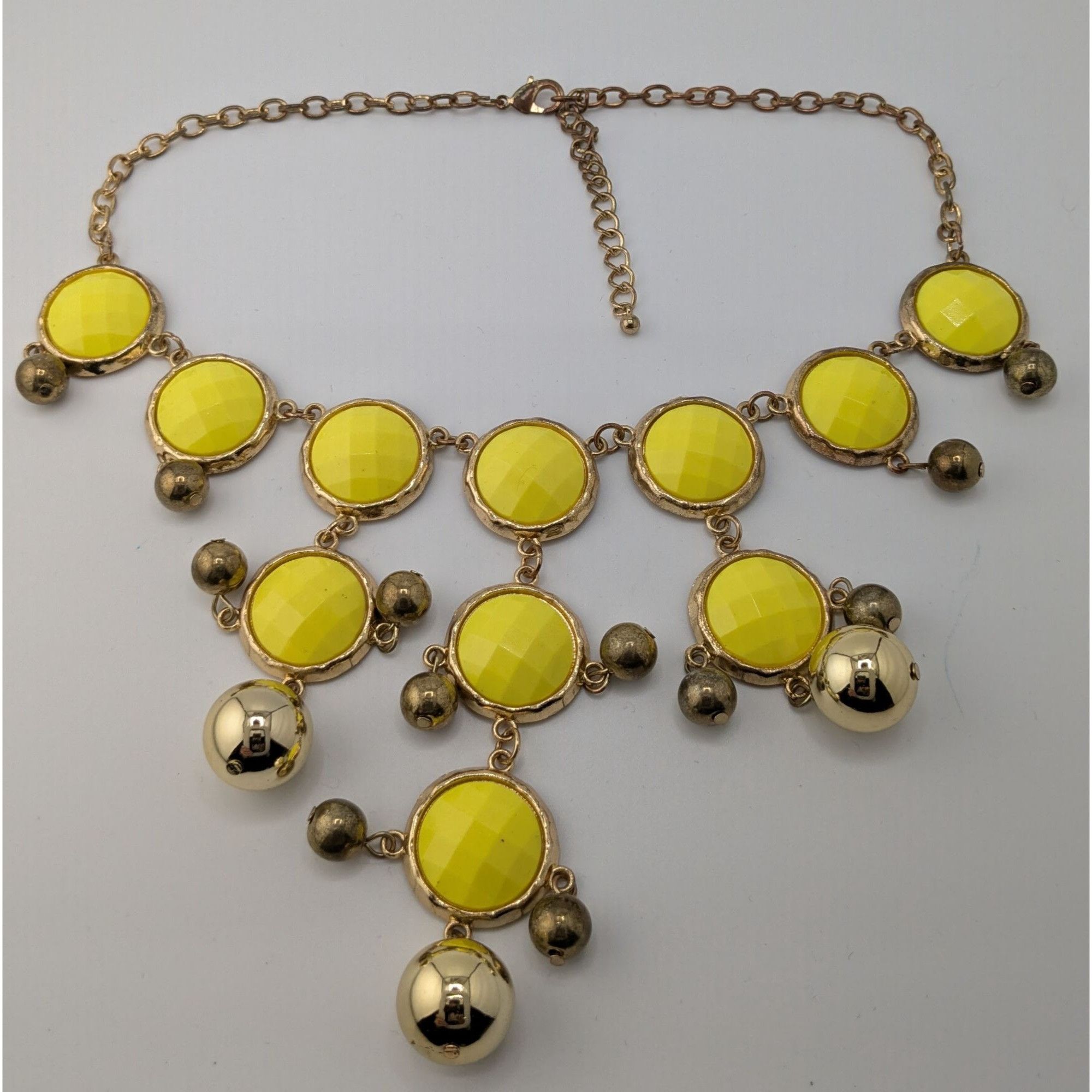 Other Yellow Statement Bubble Bib Necklace With Gold-Tone Accents Size ONE SIZE - 5 Thumbnail