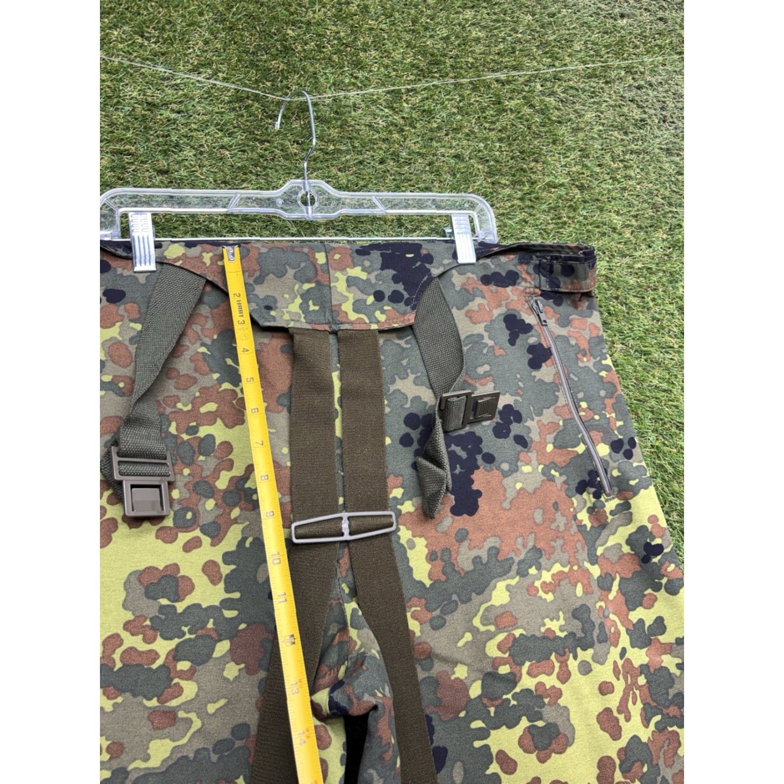 VINTAGE Military German CAMO BIB OVERALLS Mens 52/54 Multicolor Camouflage 90s German Military, Camouflage, Army Overalls Mens Size 52/54
