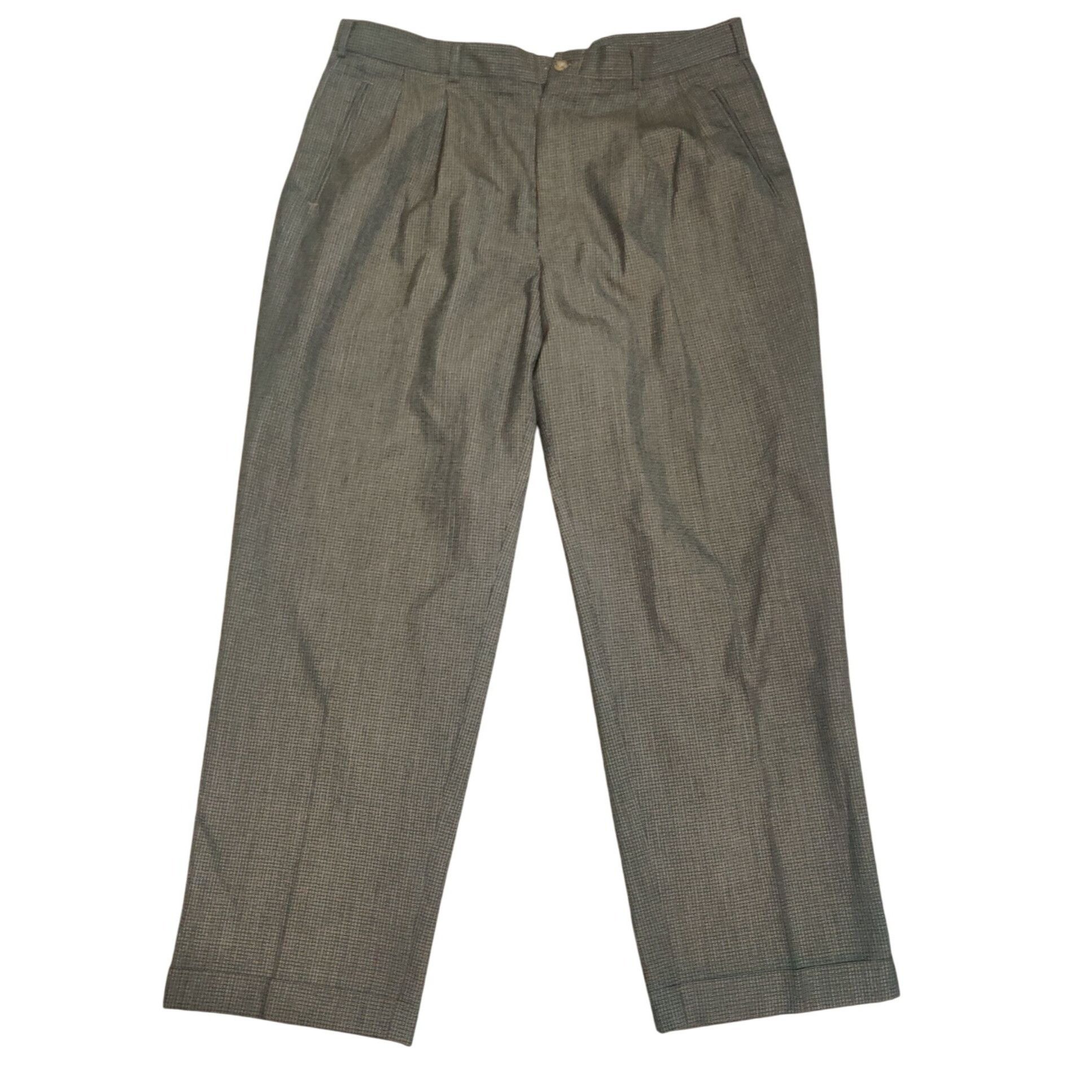 Perry Ellis Perry Ellis 38x30 Vintage Pleated Houndstooth Trousers Acade Size US 38 / EU 54 - 2 Thumbnail