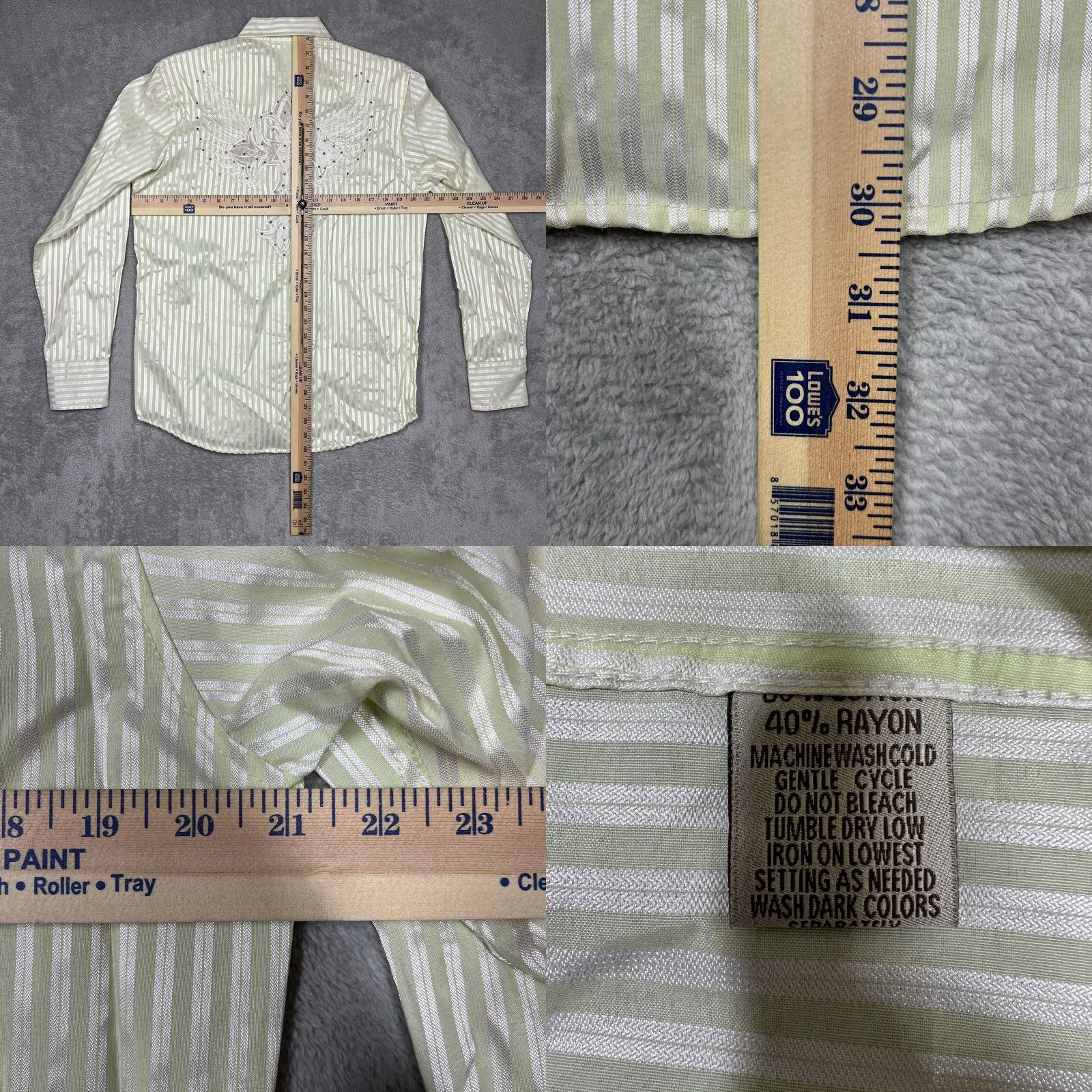 Cougar VINTAGE Platini Jeans Cougar Men’s Shirt Striped Green Button-Up Long Sleeve Size S EUC Size US S / EU 44-46 / 1 - 9 Thumbnail