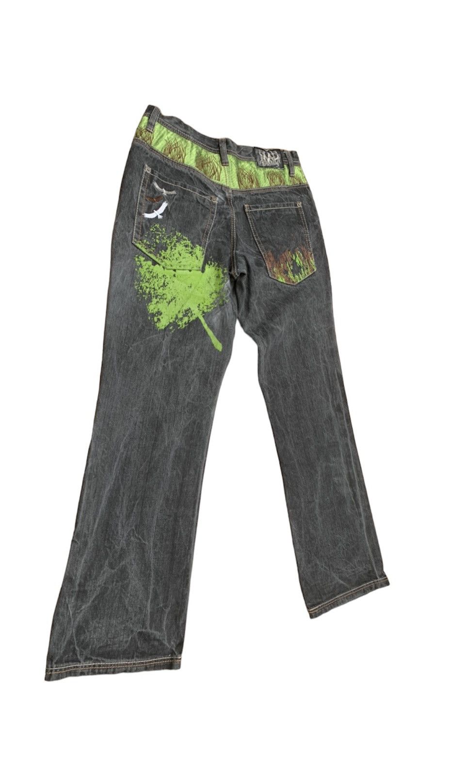 Art Comes First Mad Fashion Embroidered and Paint Print Denim Pants Size US 32 / EU 48 - 6 Thumbnail