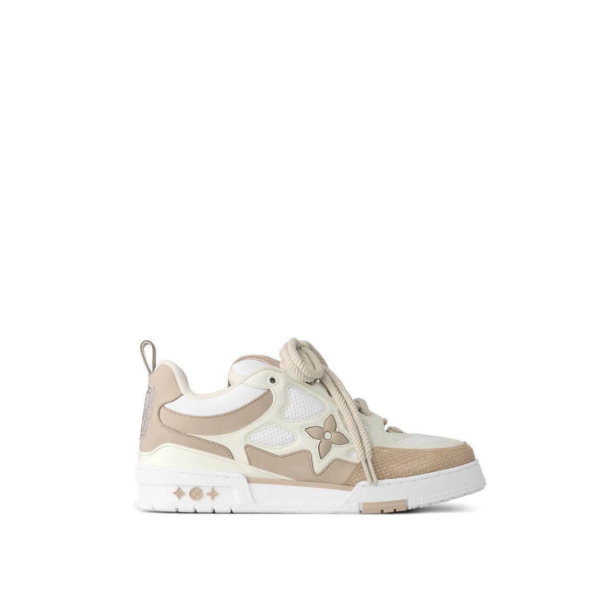 image of Louis Vuitton Leather Skate Sneakers In Beige White, Men's (Size 12)