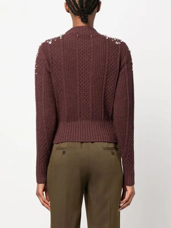Golden Goose o1y0825 Crewneck Sweater in Brown Size S / US 4 / IT 40 - 4 Thumbnail