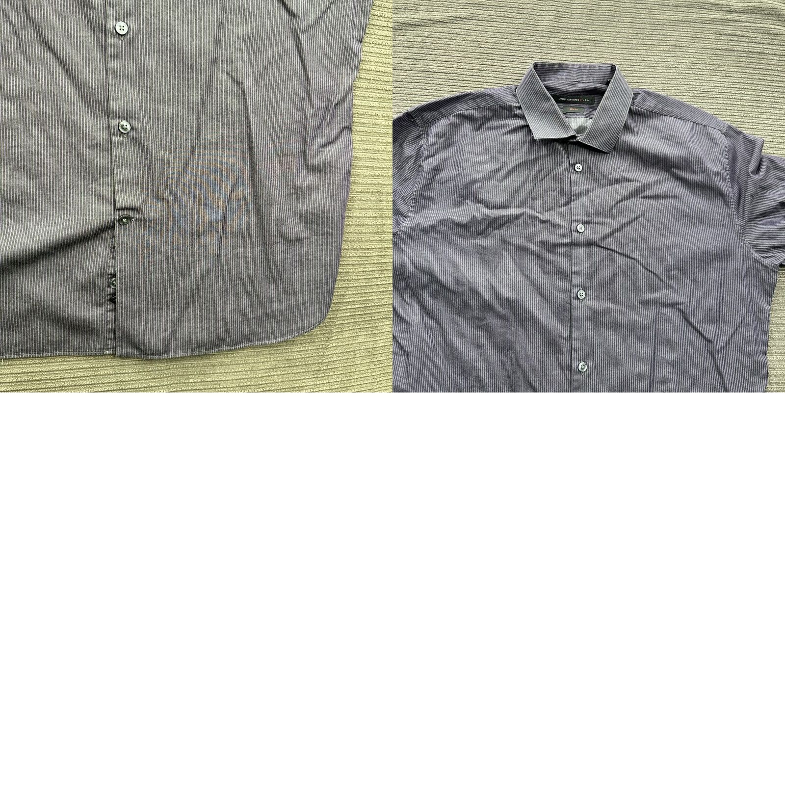 John Varvatos VINTAGE John Varvatos Shirt Men 16 32/33 Slim Fit Long Sleeve Button Up Purple Striped Size US L / EU 52-54 / 3 - 8 Thumbnail
