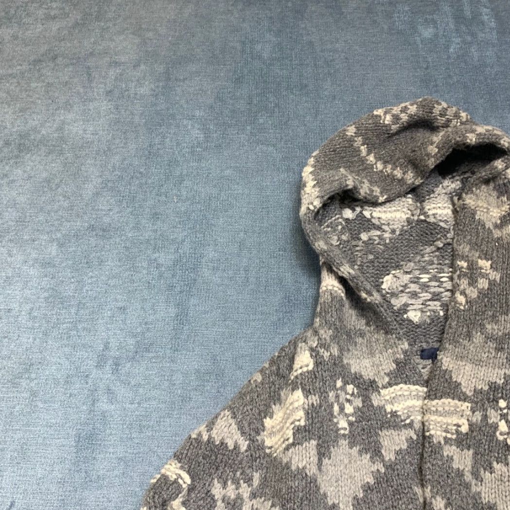 Gap Gap Sweater Womens S Gray Aztec Print Wool Tie Waist Open Front Hooded Size S / US 4 / IT 40 - 4 Thumbnail