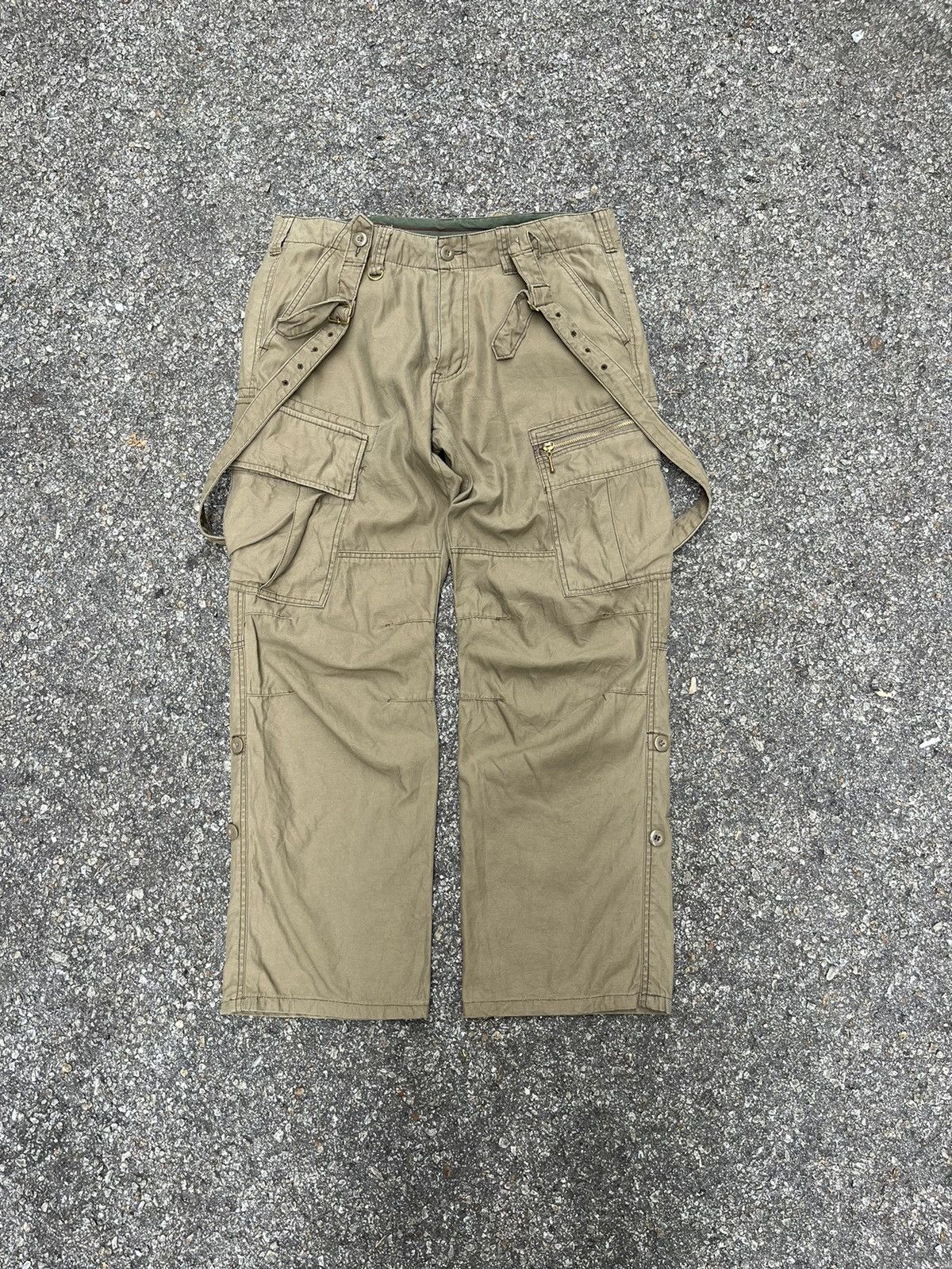 Number (N)ine Japanese Brand Cargo Pants Suspender Goa Style Size US 32 / EU 48 - 1 Thumbnail
