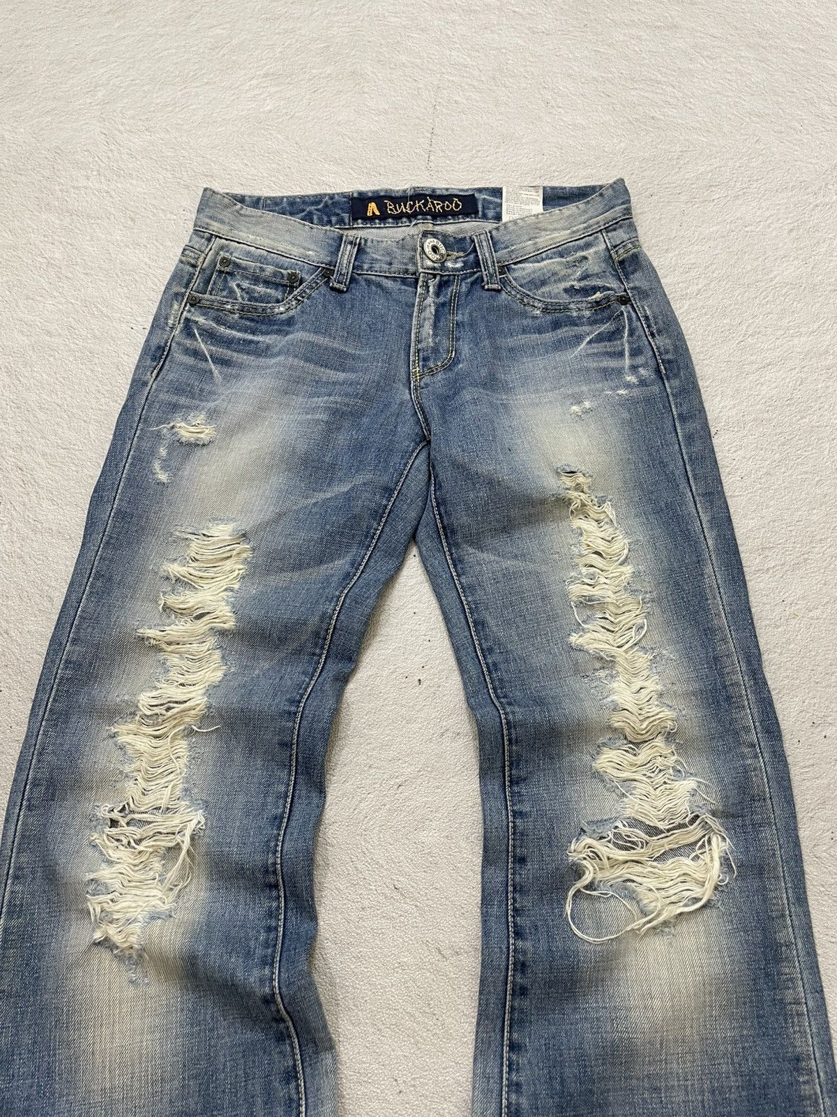 2000s Diesel Flare Denim Ripped Bootcut Jeans Stonewash Y2K
