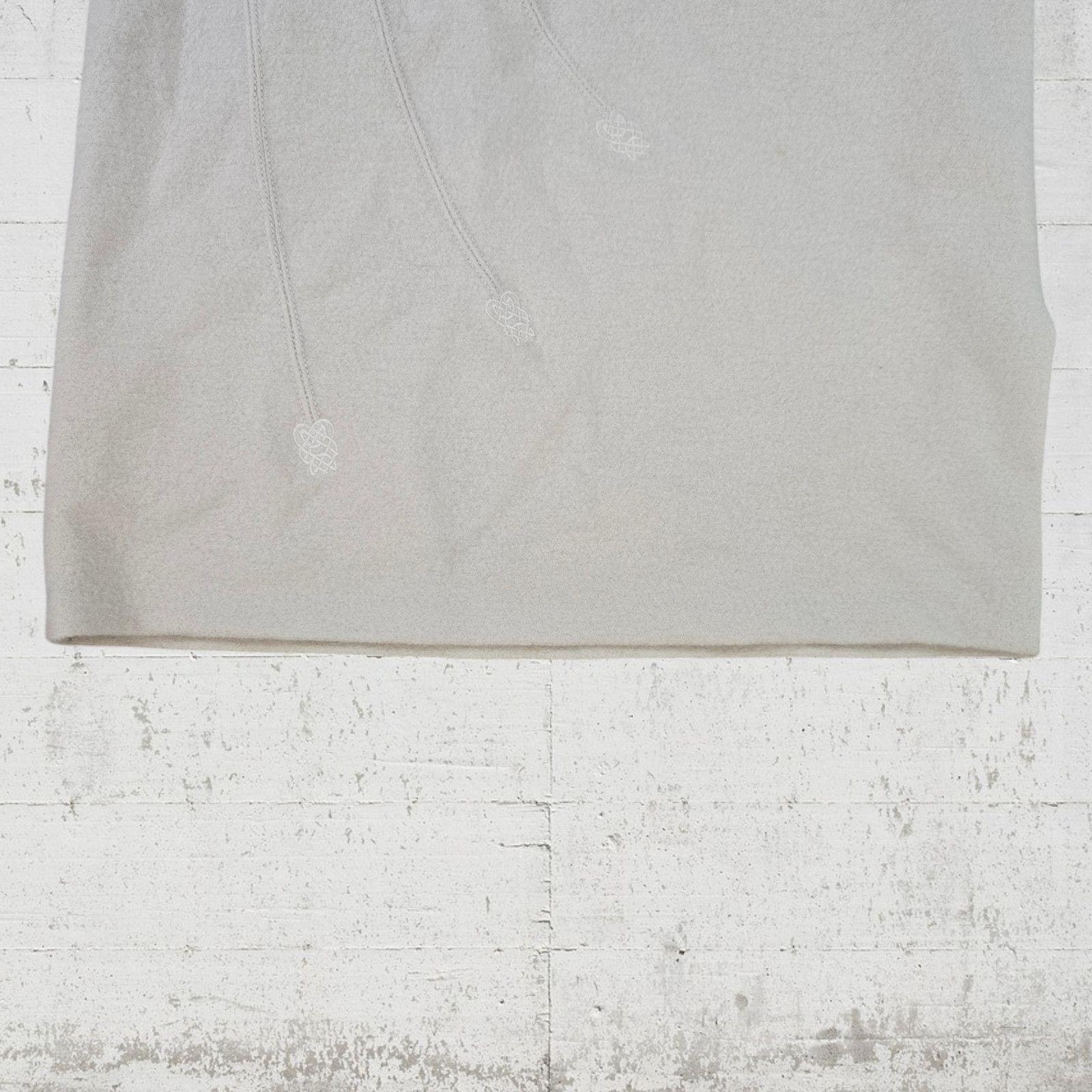 Vintage 90s Vintage Cream Embroidered Wool Skirt Size 40 Size 32" / US 10 / IT 46 - 4 Thumbnail