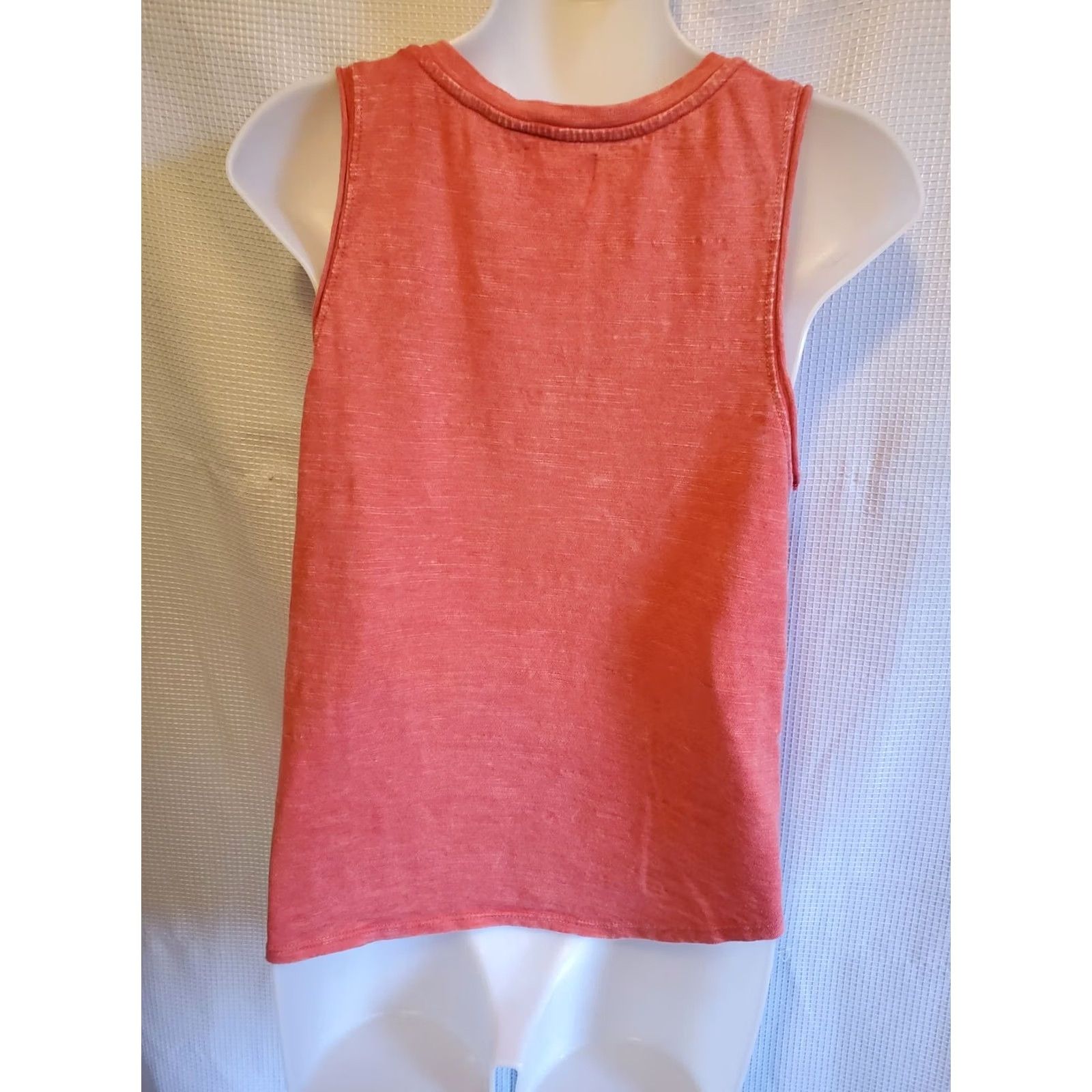 Vintage Maeve Tank Top Light Red Women’s Size Small Tie Side Burnout Jersey Size S / US 4 / IT 40 - 4 Thumbnail
