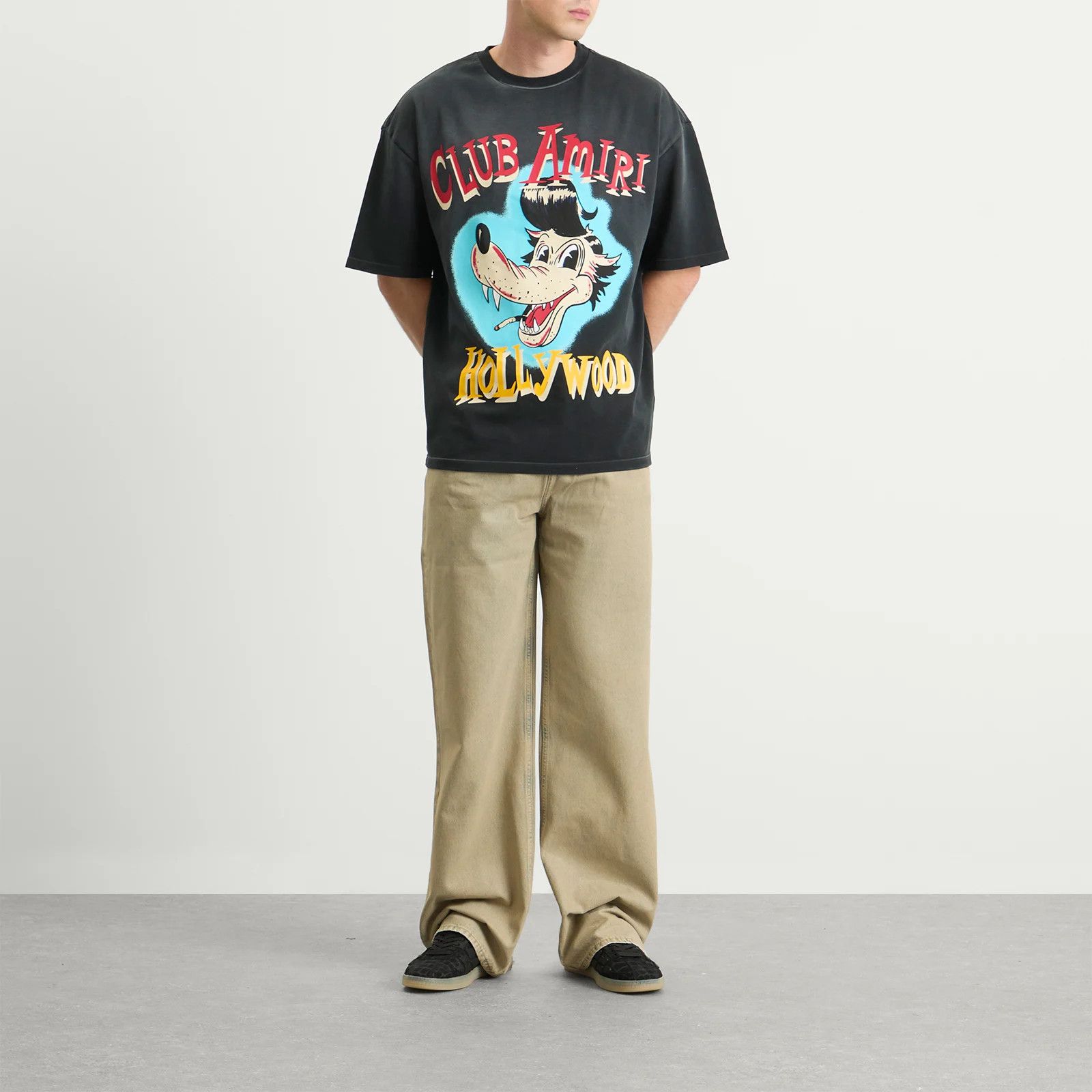 Amiri o1h1sh11225 Club Amiri Wolf Oversized Tee in Black Size US XL / EU 56 / 4 - 4 Thumbnail