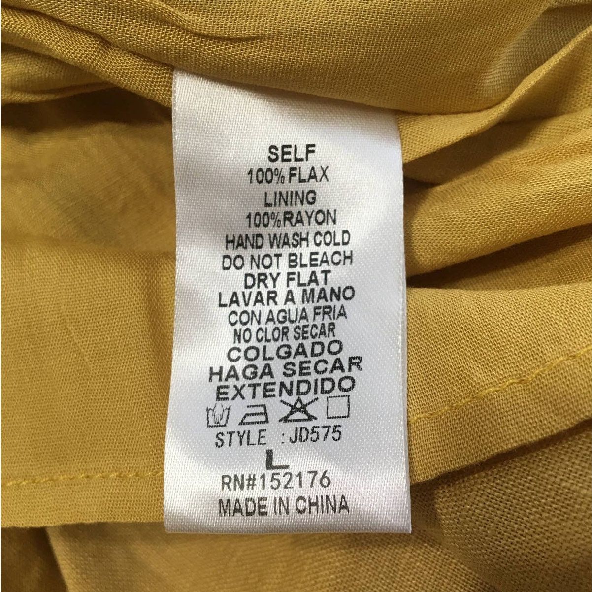 Other NWT Reset by Jane Large Corn Silk Yellow 100 Flax Mini Dress Size L / US 10 / IT 46 - 5 Thumbnail