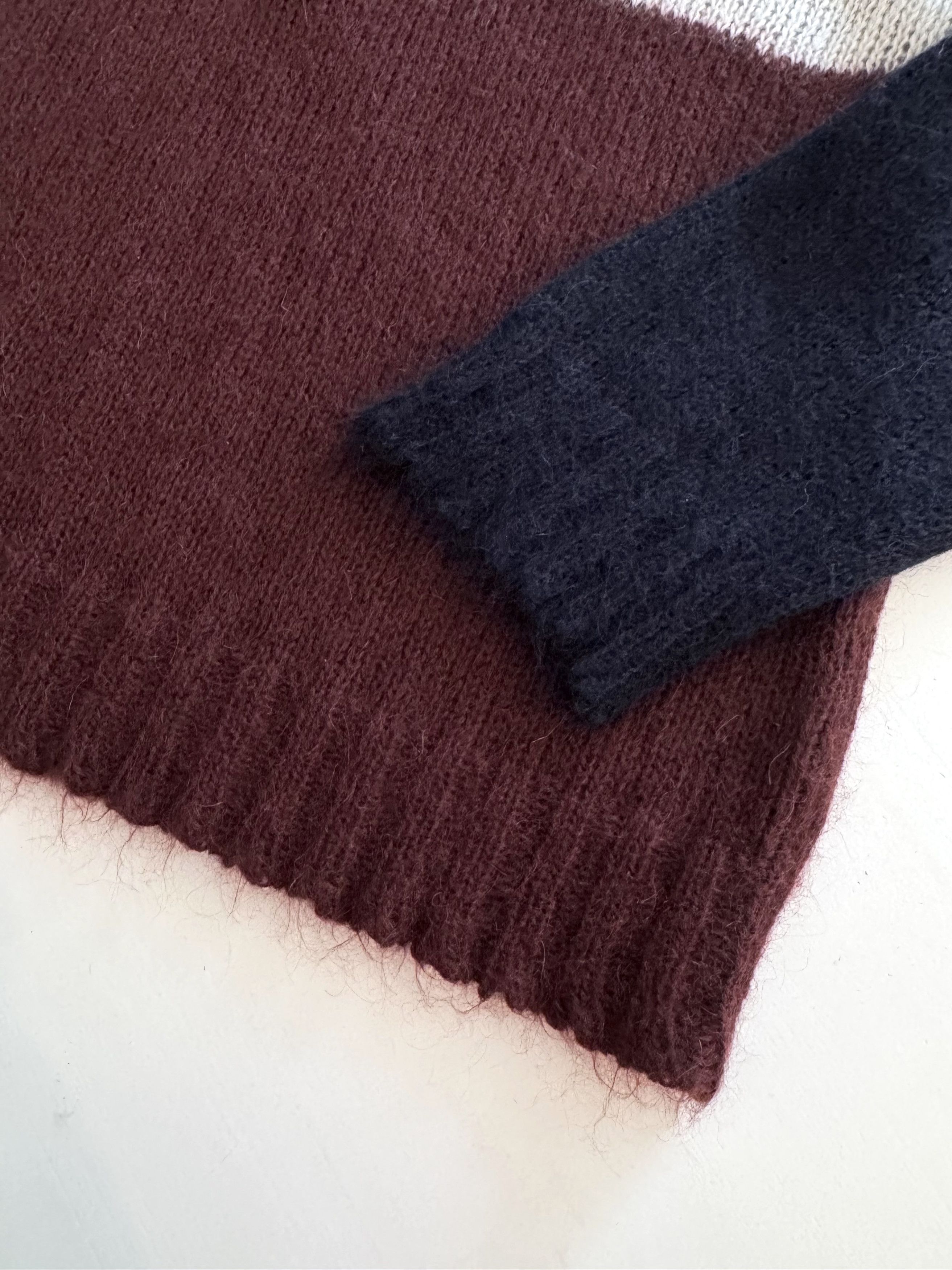 Marni Marni Sweater Blue Burgundy Mohair Wool Crew Neck IT 50 Size US M / EU 48-50 / 2 - 5 Thumbnail