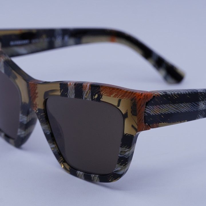 Burberry Burberry BE4449 4146/73 Sunglasses Check Sand Cat Eye Frame Size ONE SIZE - 2 Thumbnail
