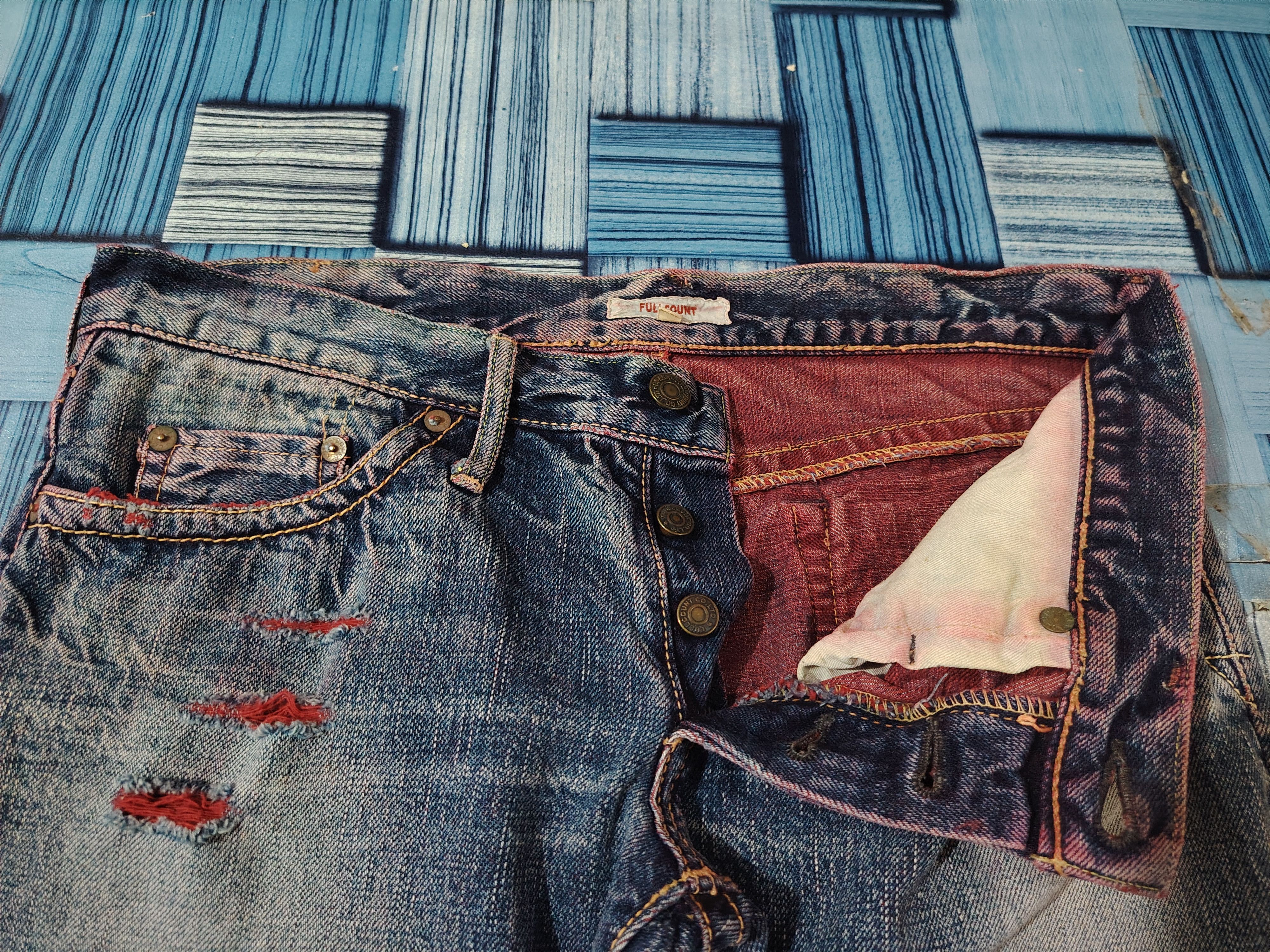 Full Count & Co. Japanese Fullcount Flared Jeans Distressed denim Size US 31 - 11 Thumbnail
