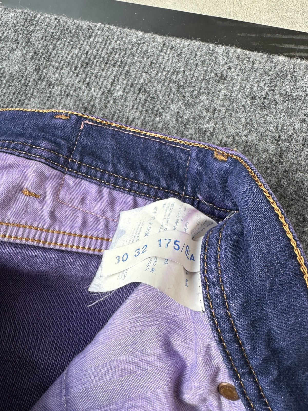 Acne Studios Acne Studios Blå Konst Purple Overdyed Logo Jeans Size US 30 / EU 46 - 6 Thumbnail