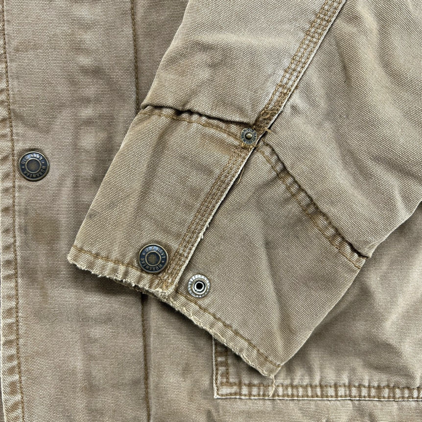 Old Navy VINTAGE Old Navy Jacket Mens L Brown Canvas Chore Barn Fleece Lined Workwear 90s Army Mens Size US L / EU 52-54 / 3 - 6 Thumbnail