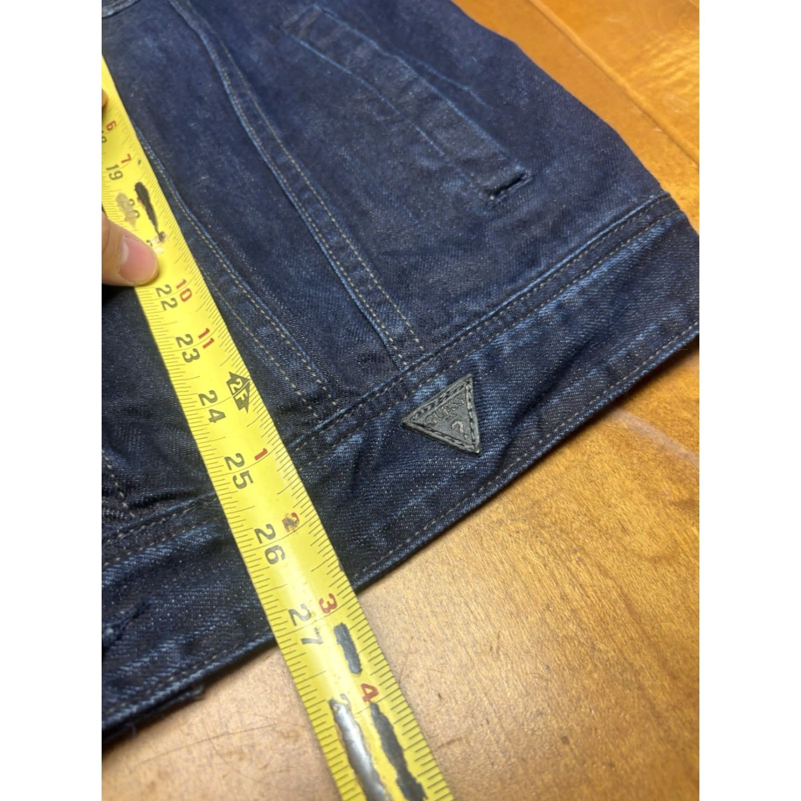 Guess VINTAGE GUESS Denim Jacket Women’s XL Mid-Length Pockets Button Blue Size 40" / US 18 - 4 Thumbnail