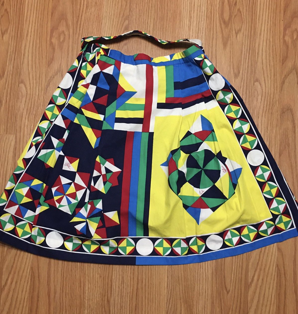 Vintage Emilia Bellini Vintage 70s Abstract Print Cotton Skirt EU 44 Size 30" / US 8 / IT 44 - 9 Thumbnail